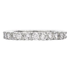 Classic Natural Diamond Platinum Eternity Band Ring Size 5.25