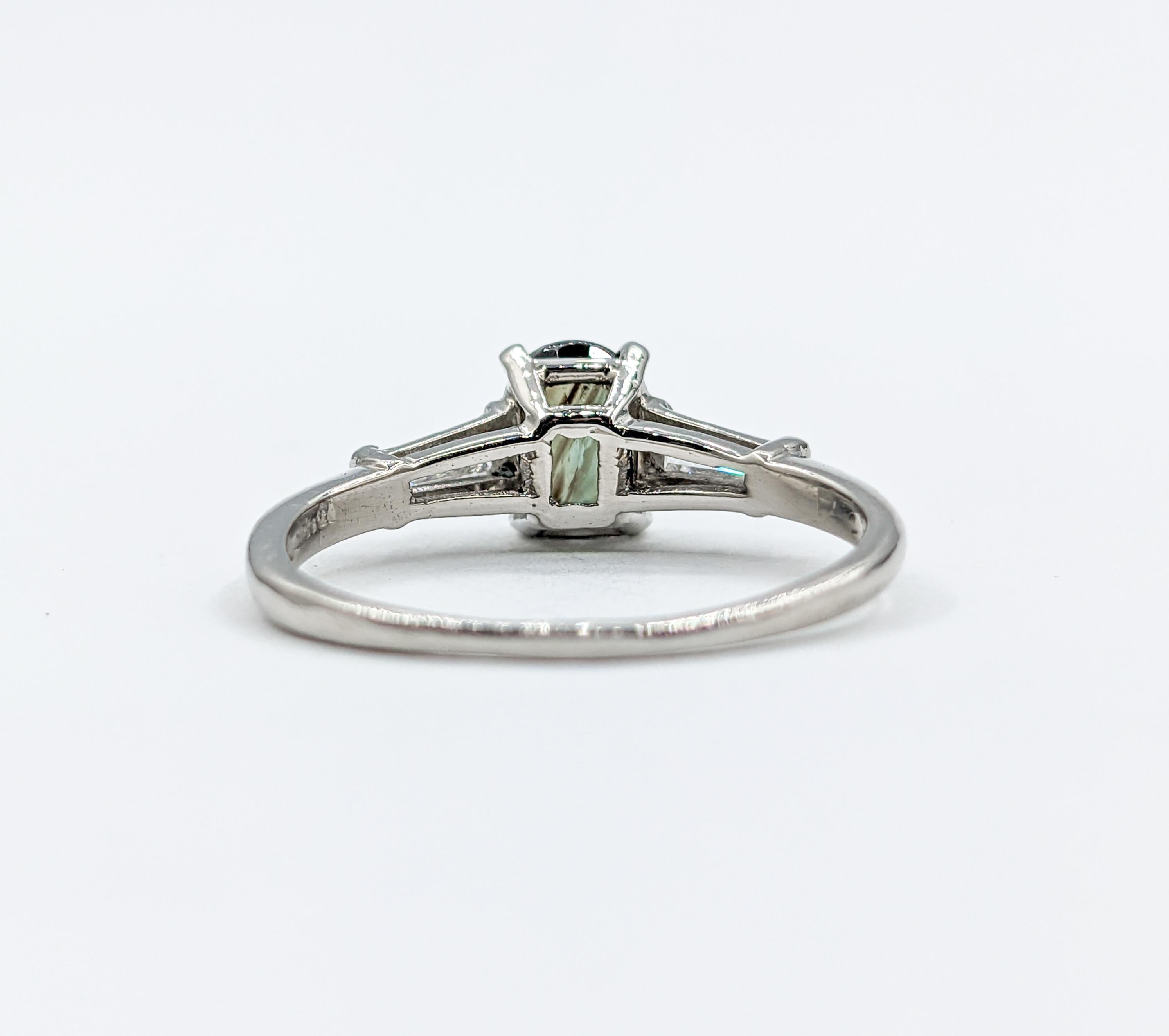Klassischer natürlicher Madagaskar Alexandrit & Diamant Ring in Platin 5