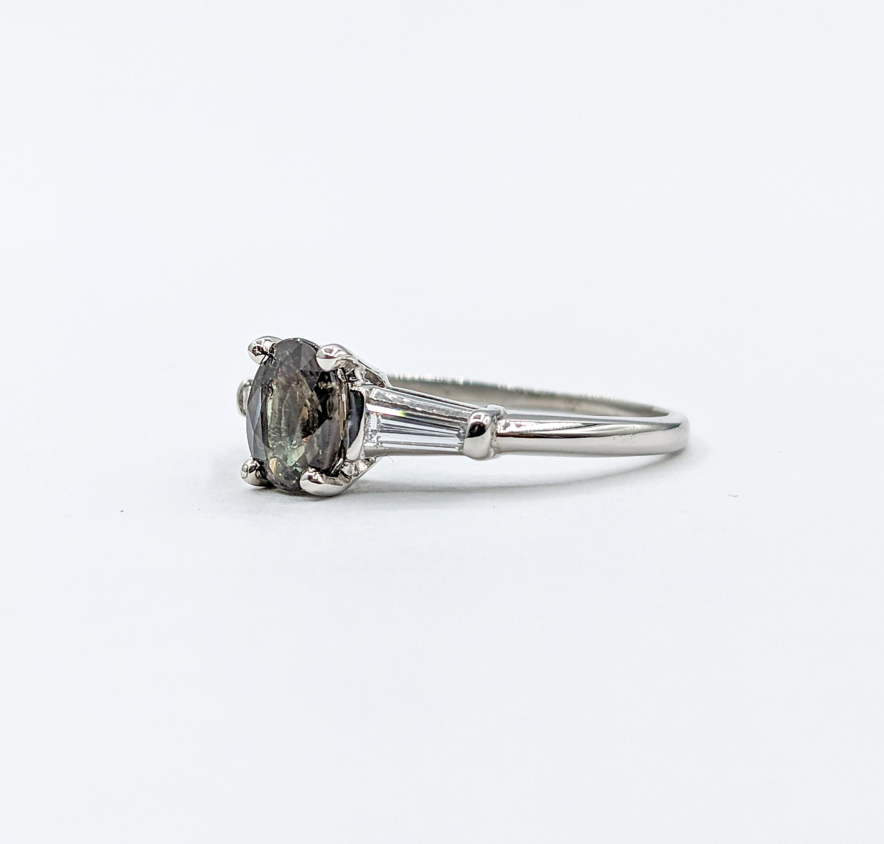Klassischer natürlicher Madagaskar Alexandrit & Diamant Ring in Platin 6