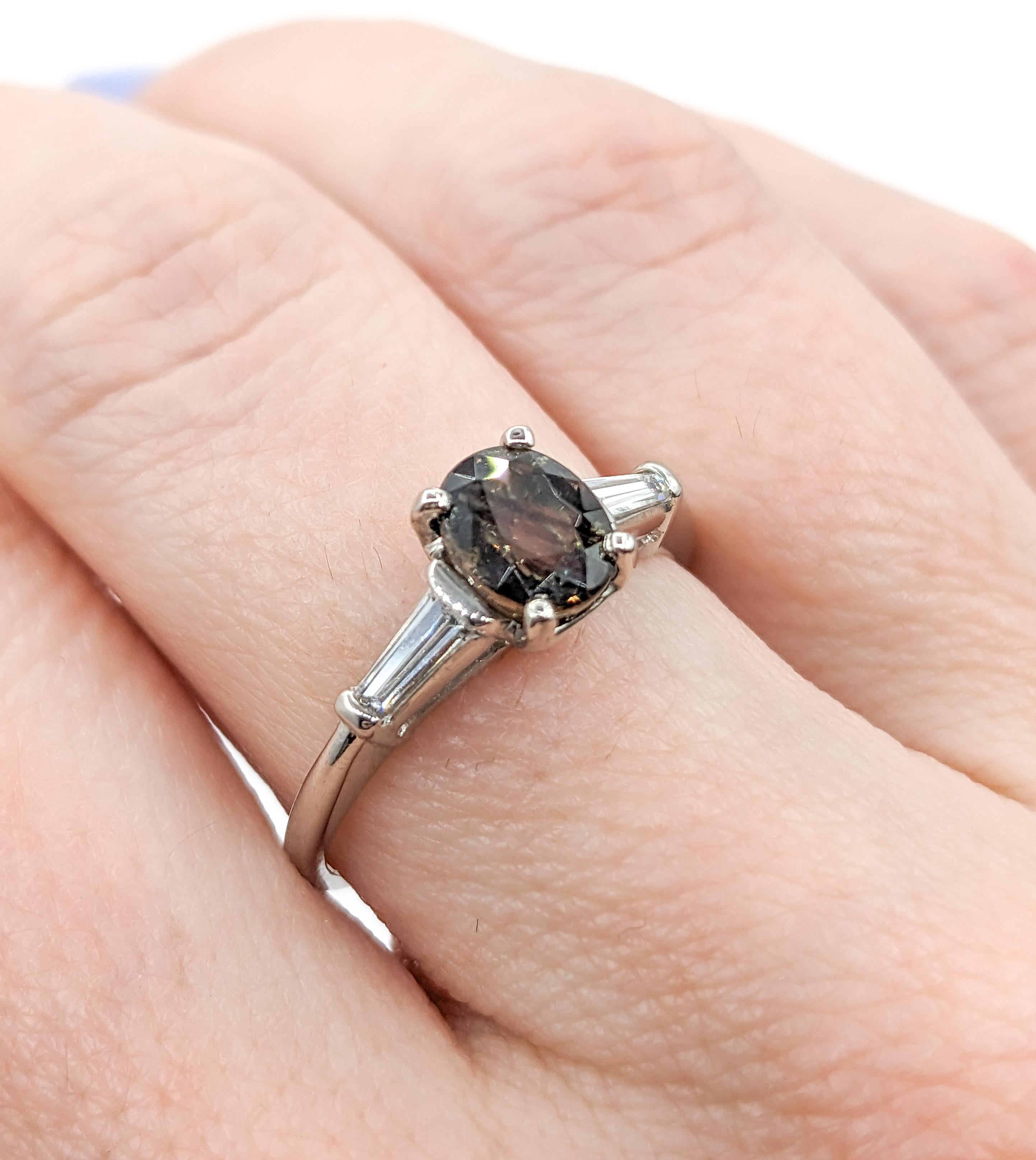 Klassischer natürlicher Madagaskar Alexandrit & Diamant Ring in Platin 1