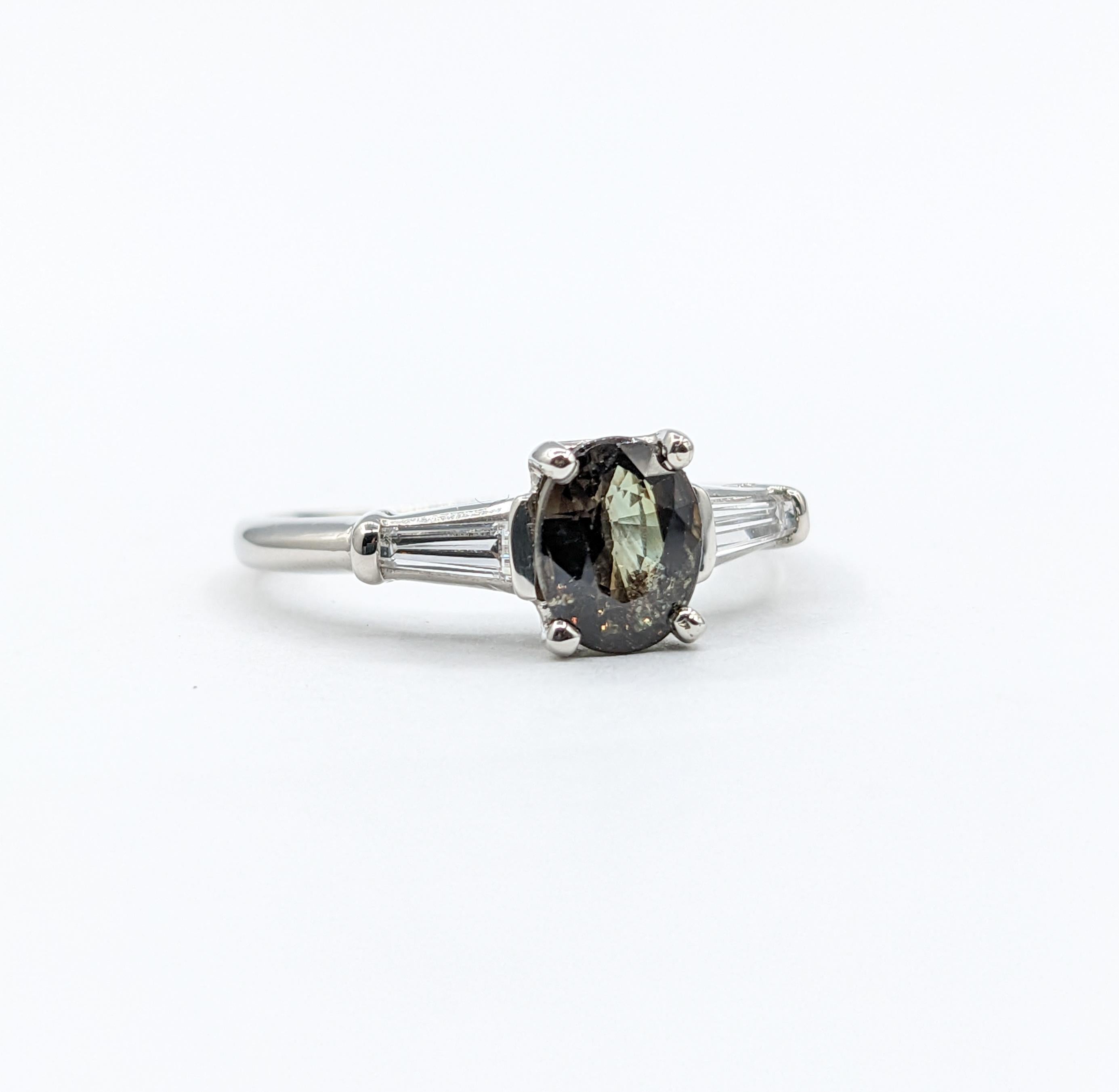 Klassischer natürlicher Madagaskar Alexandrit & Diamant Ring in Platin 2