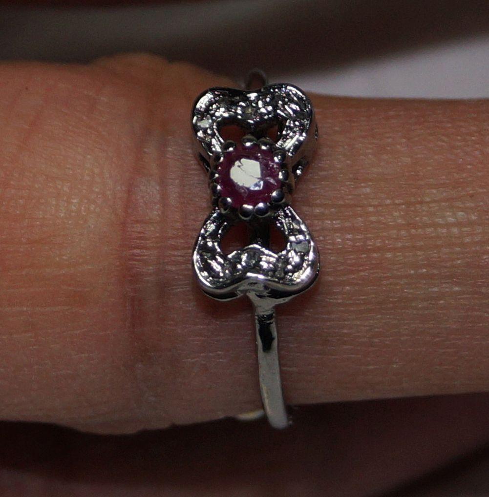 Classic Natural rose cut diamond Burma ruby 925 silver adjustable bow ring For Sale 3