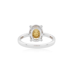 Classic Natural Yellow diamond and White diamond ring