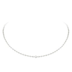 Für sie: 18 Karat Weiße Halskette mit Diamant
