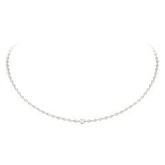 Für sie: 18 Karat Weiße Halskette mit Diamant