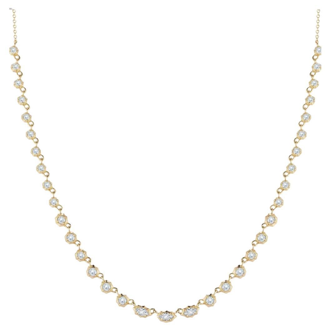 Für sie: 18 Karat Weiße Halskette mit Diamant im Angebot
