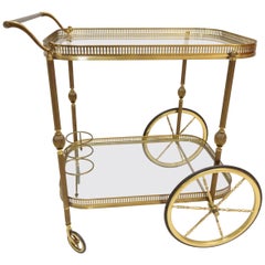 Classic Neoclassical / Hollywood Regency Gilded Brass Trolley by Maison Jansen