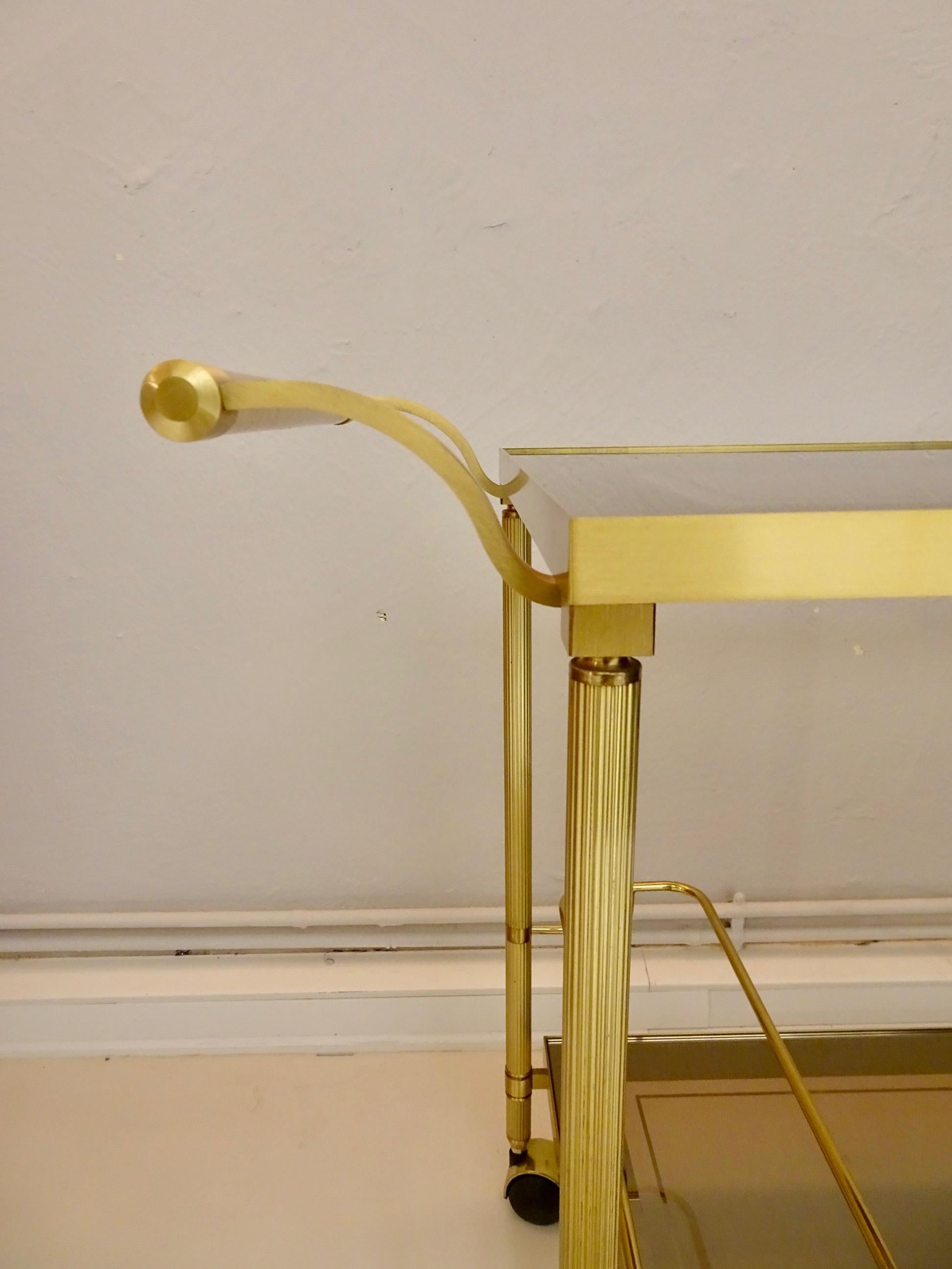 Classic Neoclassical / Hollywood Regency Gilded Brass Trolley For Sale 1