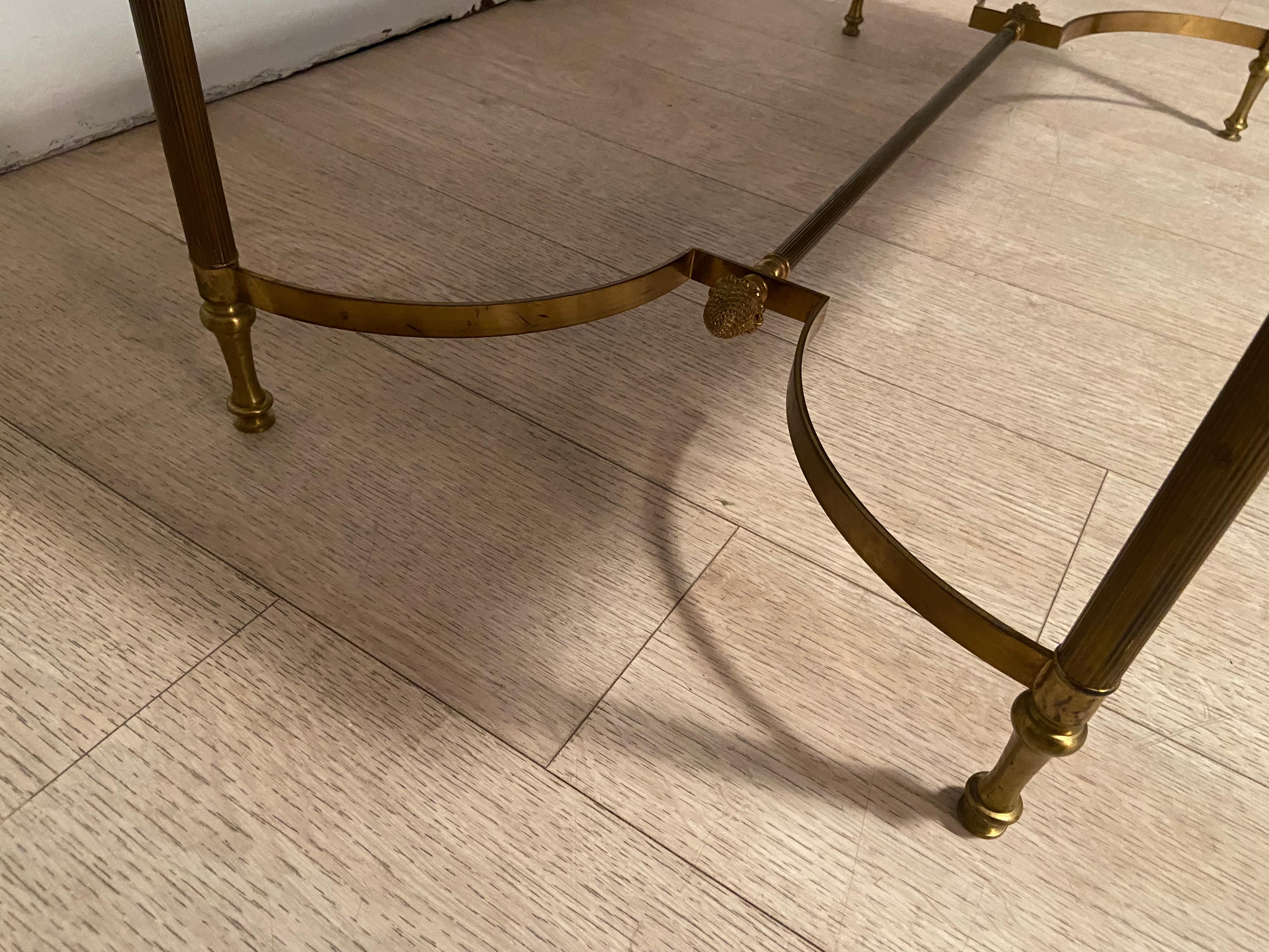 20th Century Classic Neo Coffee Table in Brass and Oxidized Mirror For Sale