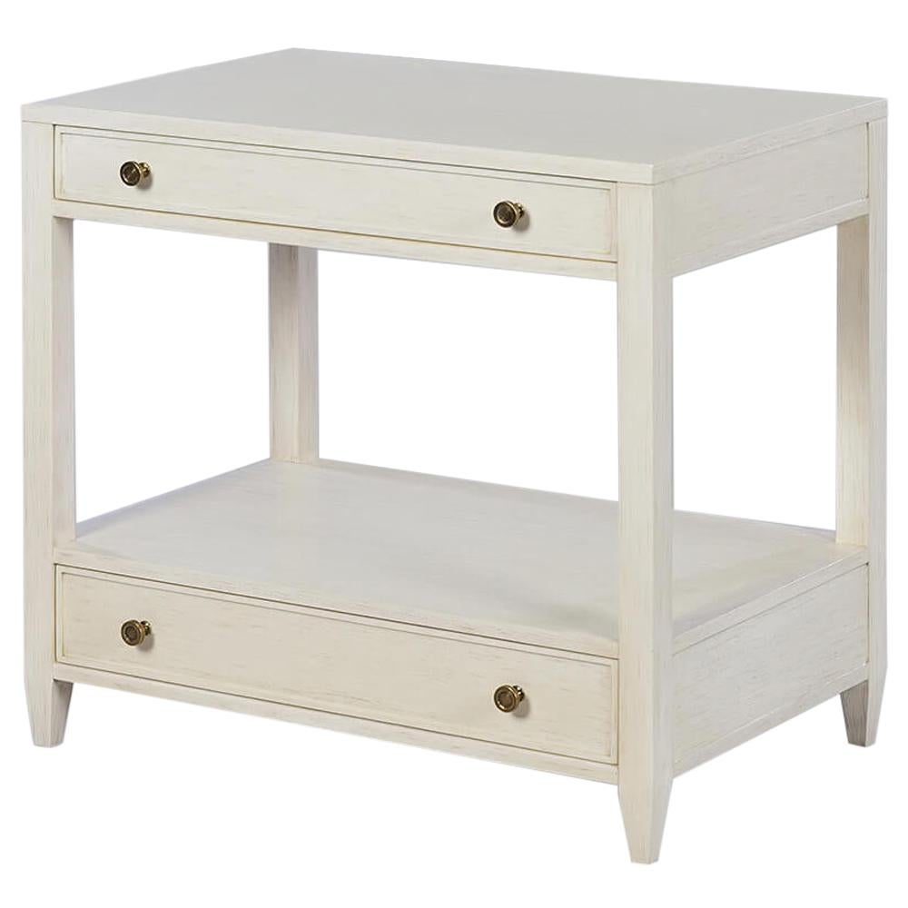 Table de nuit classique, blanc flottant