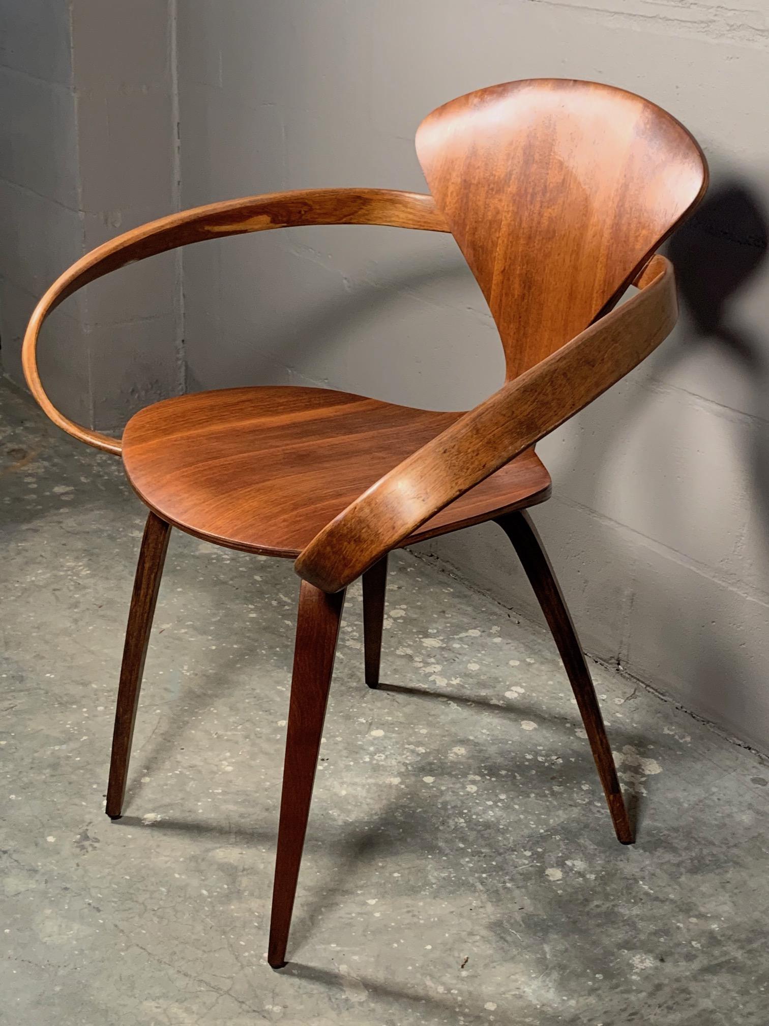 Walnut Classic Norman Cherner Armchair for Plycraft