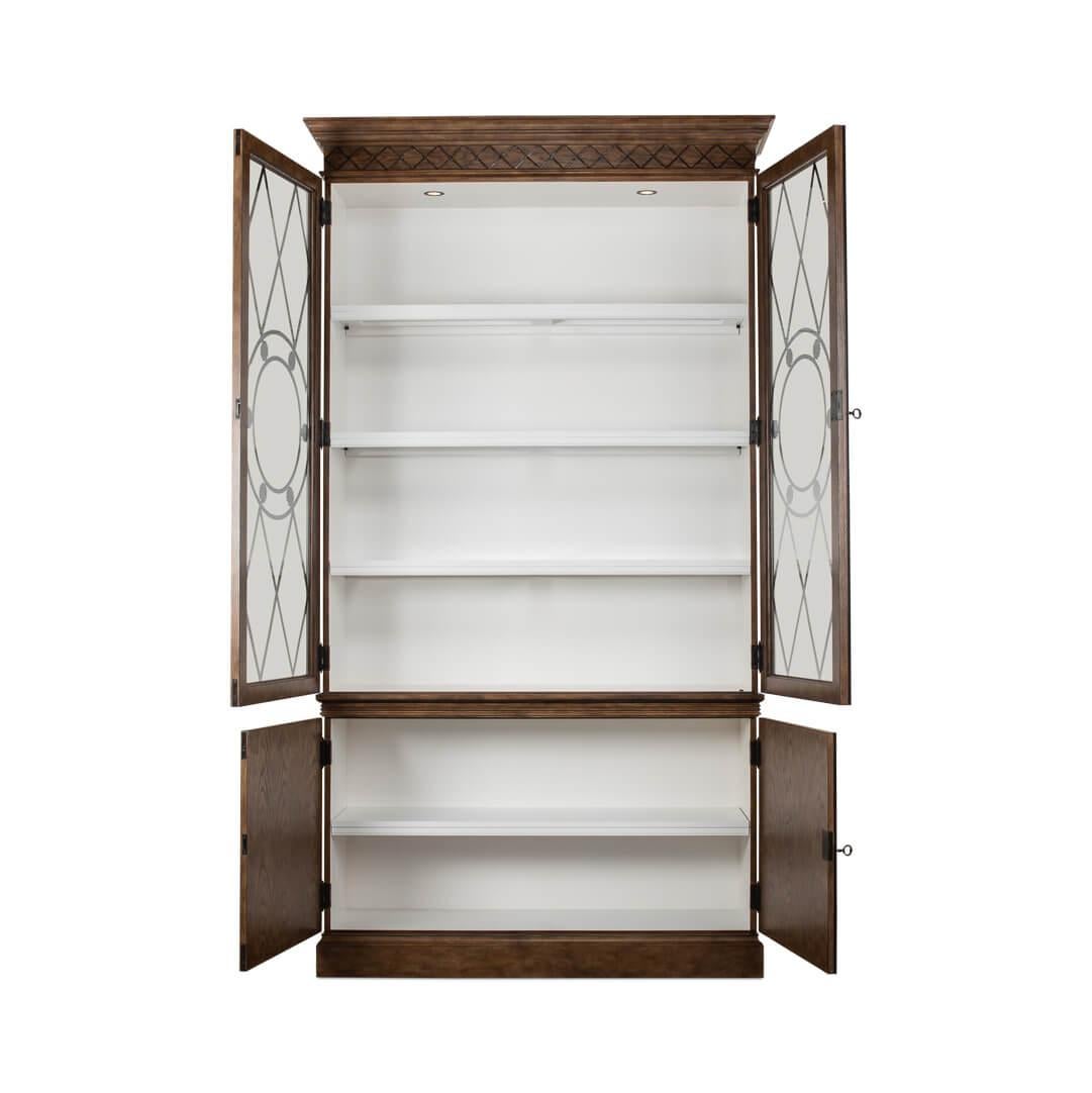 Regency Classic Oak Display Cabinet For Sale