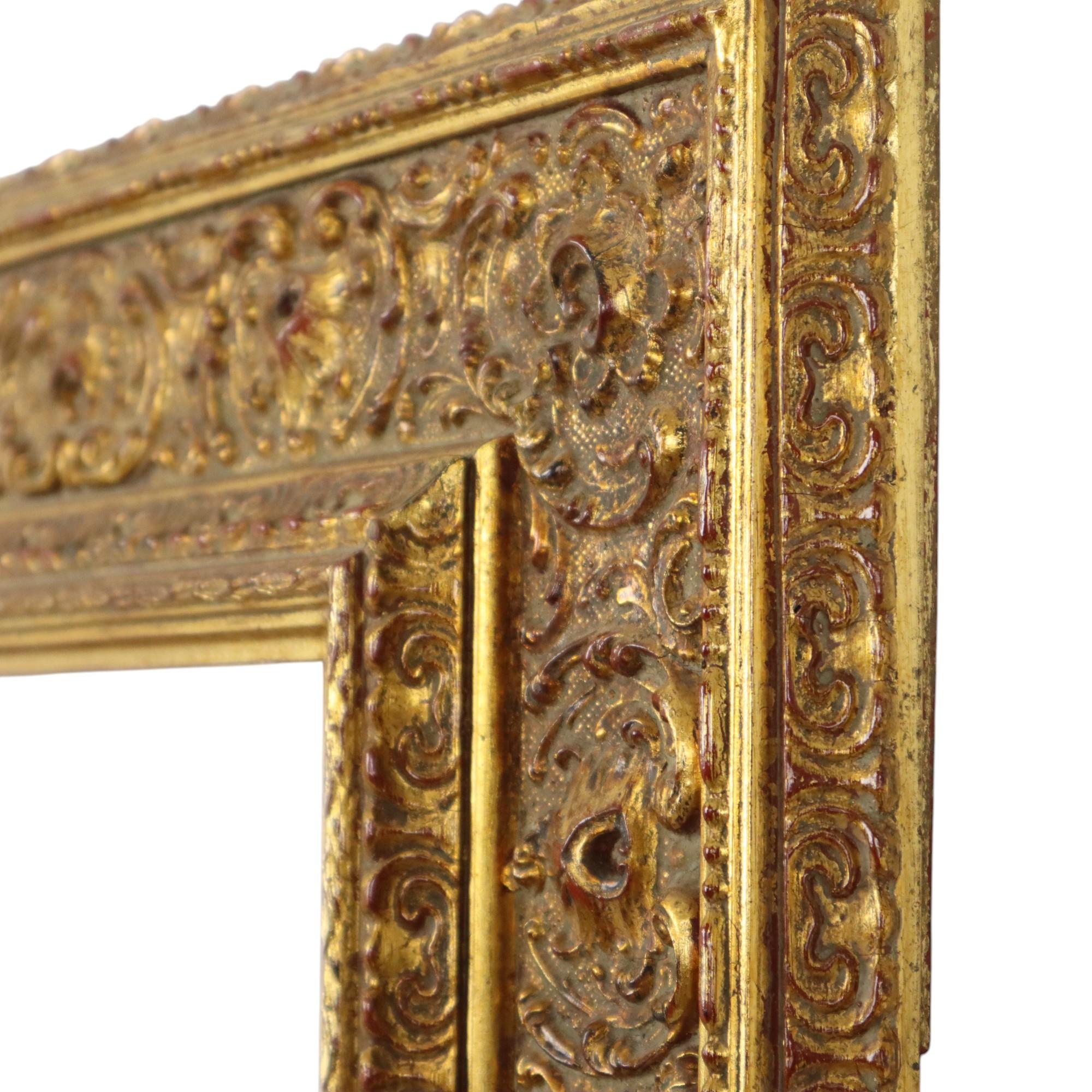 Classic Old Wooden Baroque Rococo Style Frame Gold 69x59cm For Sale 4