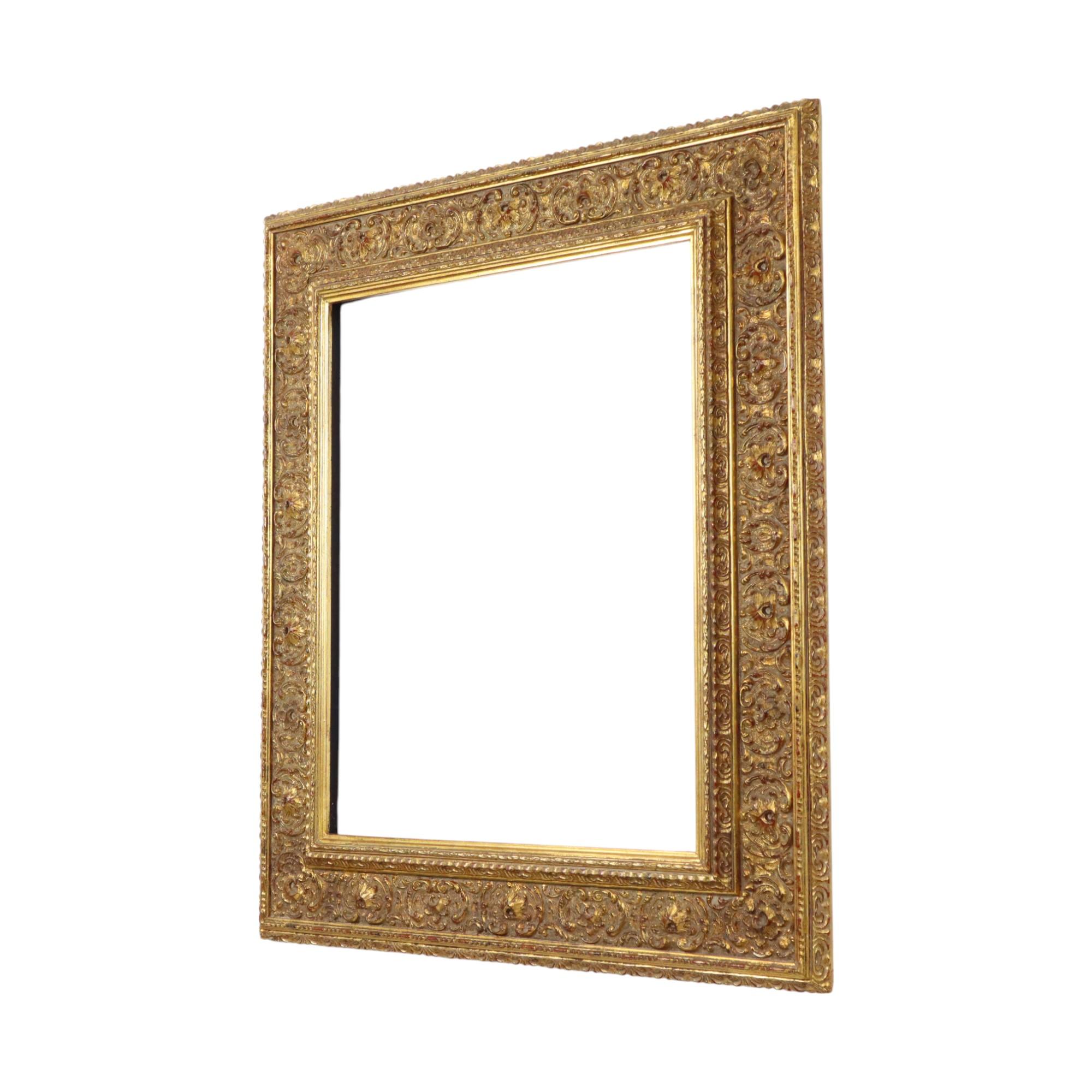 Classic Old Wooden Baroque Rococo Style Frame Gold 69x59cm For Sale 6