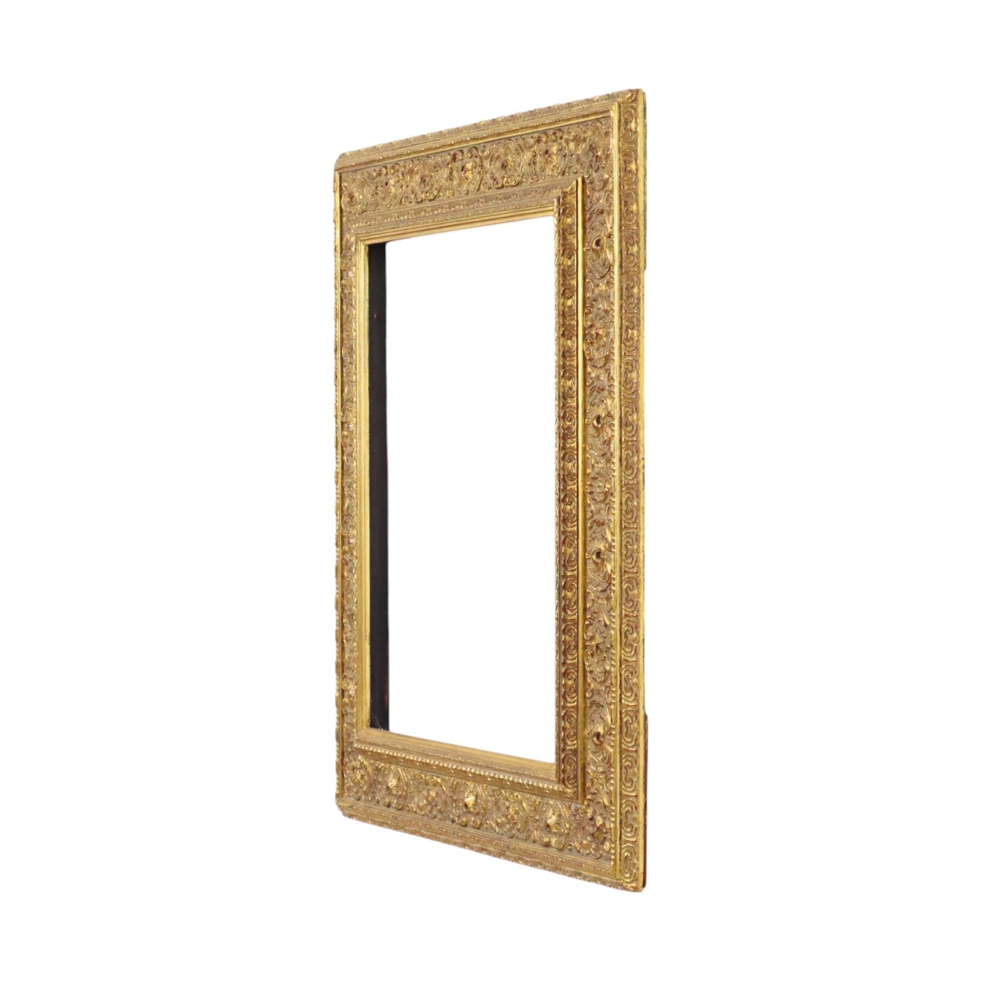 Classic Old Wooden Baroque Rococo Style Frame Gold 69x59cm For Sale 7