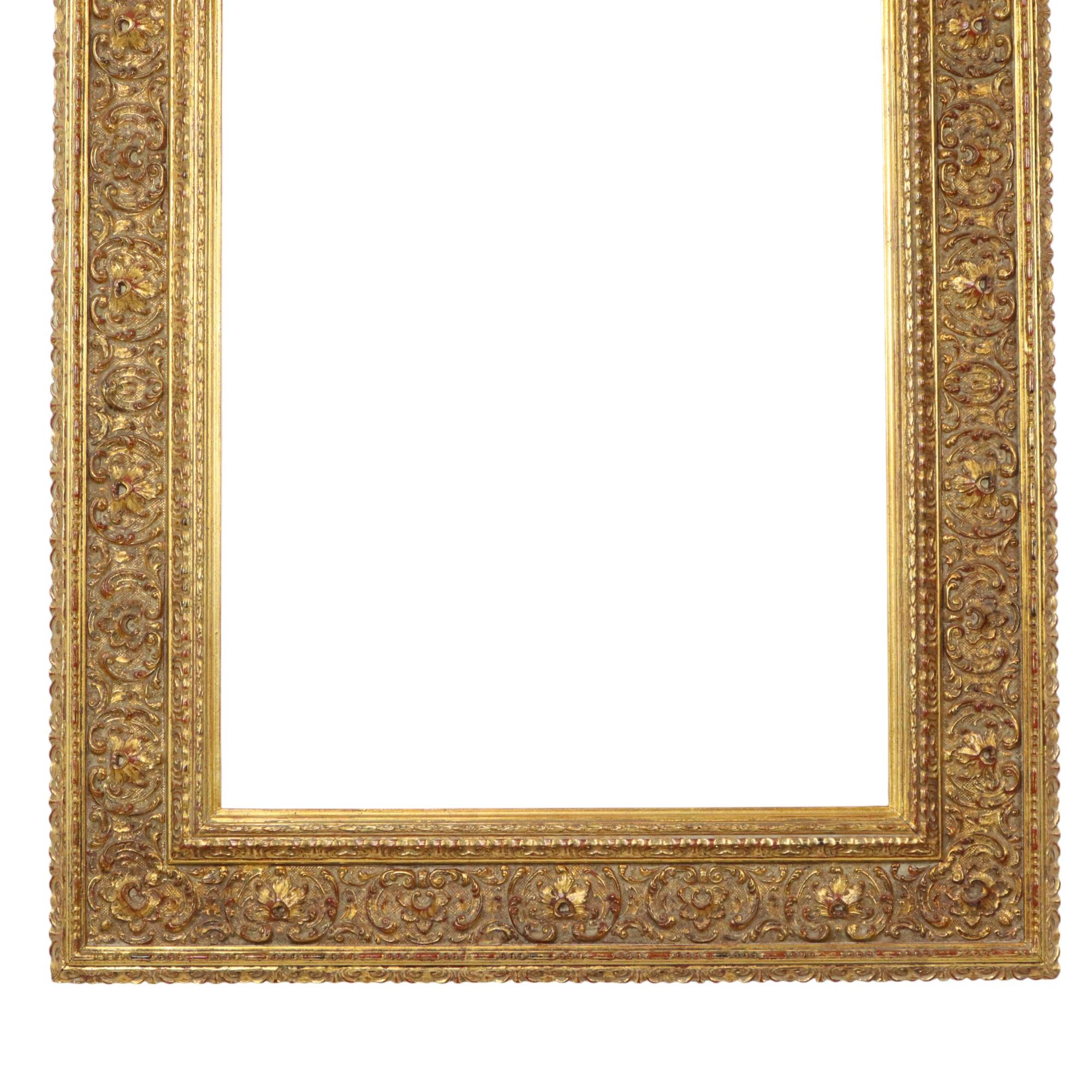 Classic Old Wooden Baroque Rococo Style Frame Gold 69x59cm In Good Condition For Sale In Poperinge, BE