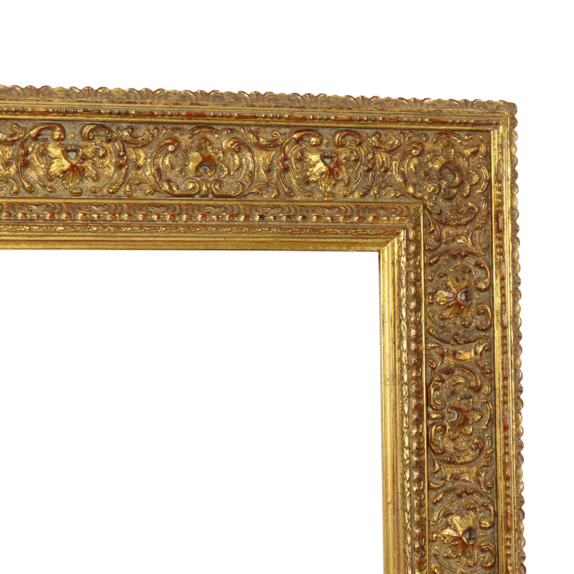 Classic Old Wooden Baroque Rococo Style Frame Gold 69x59cm For Sale 1