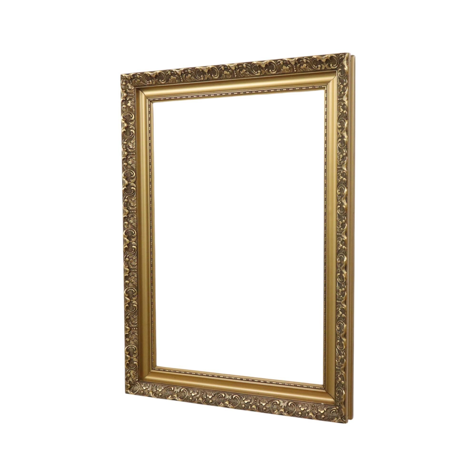 Classic Old Wooden Baroque Rococo Style Frame Gold 79x59cm For Sale 5