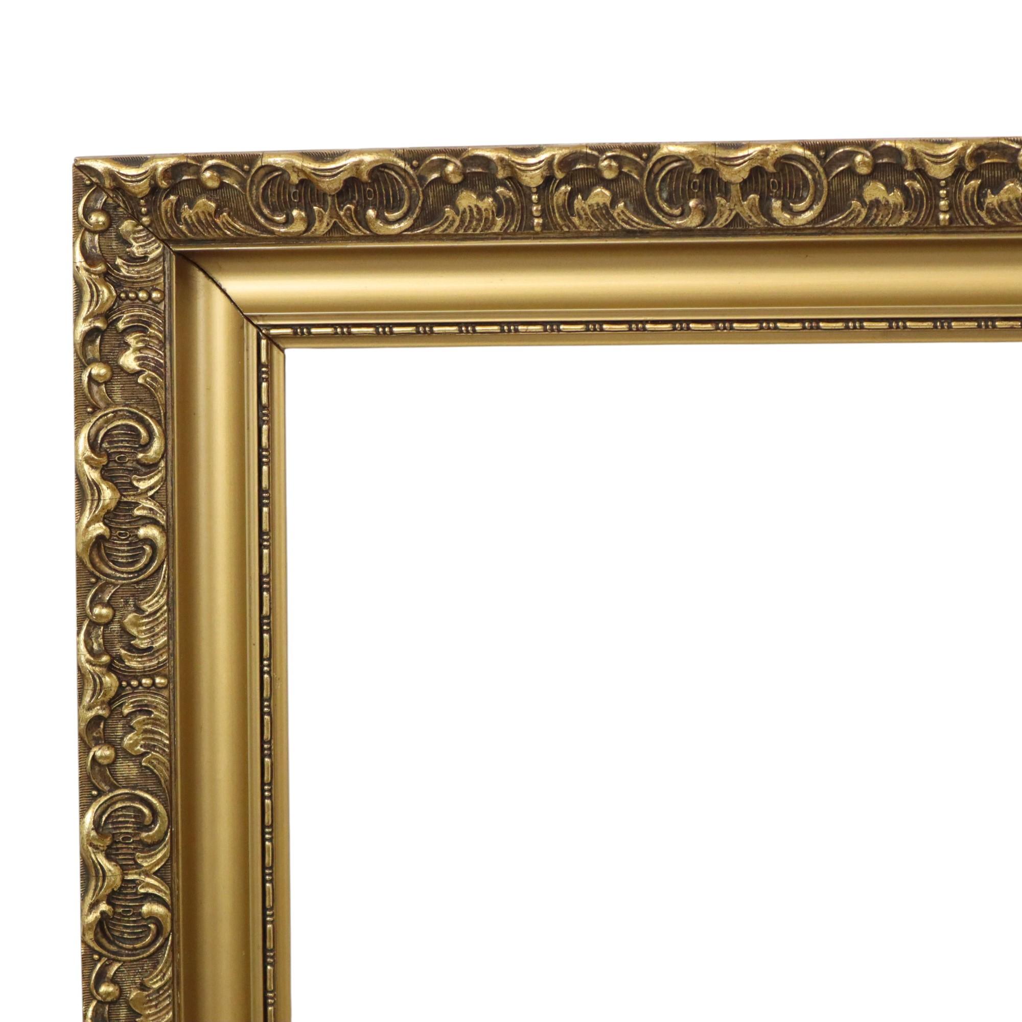 Classic Old Wooden Baroque Rococo Style Frame Gold 79x59cm In Good Condition For Sale In Poperinge, BE