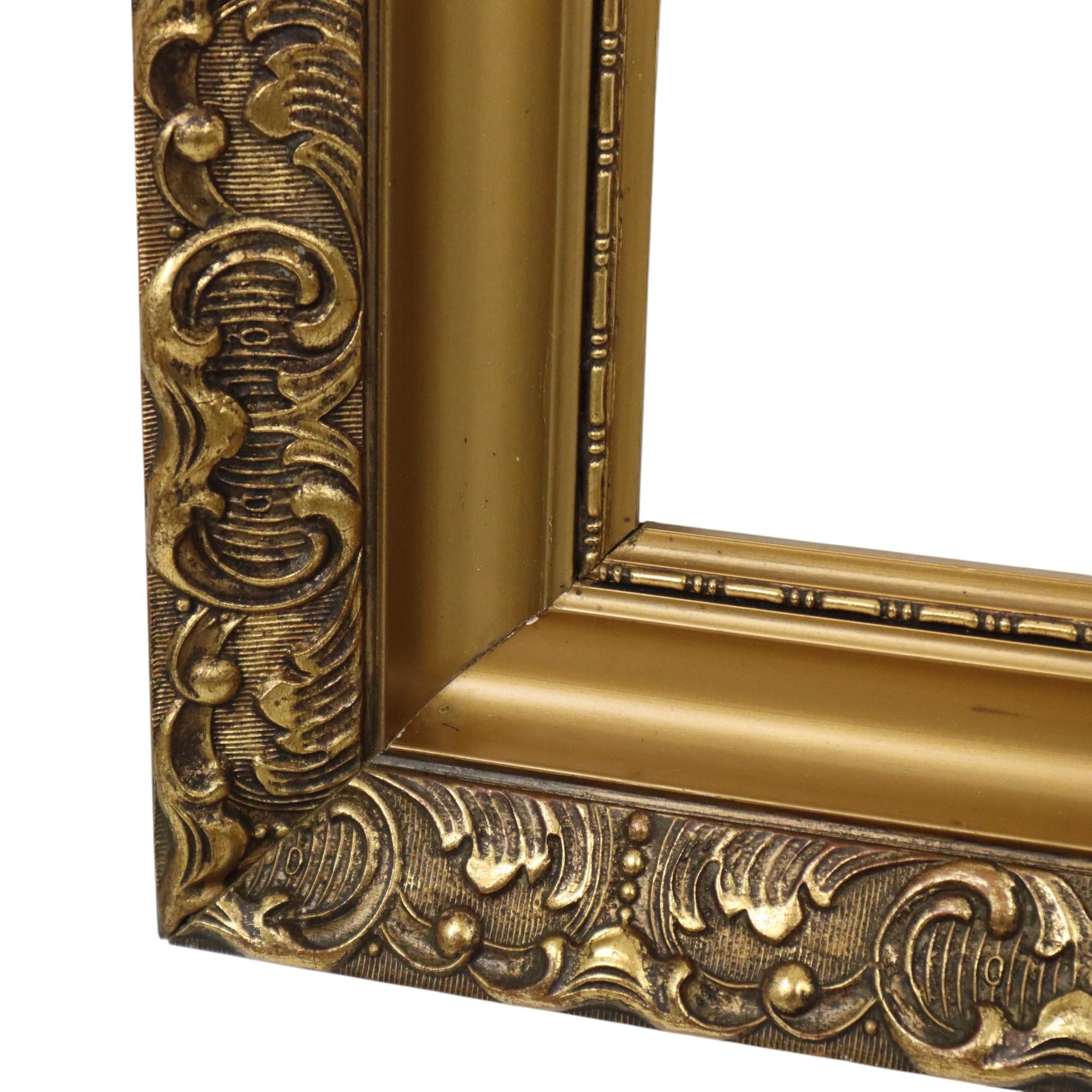 Classic Old Wooden Baroque Rococo Style Frame Gold 79x59cm For Sale 1