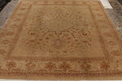 Classic Oushak Style Rug in Gold & Maroon Floral Pattern by Rug & Kilim