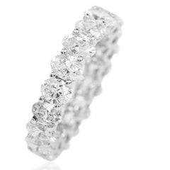 Classic Oval 4.60cts Diamond Platinum Eternity Band Ring