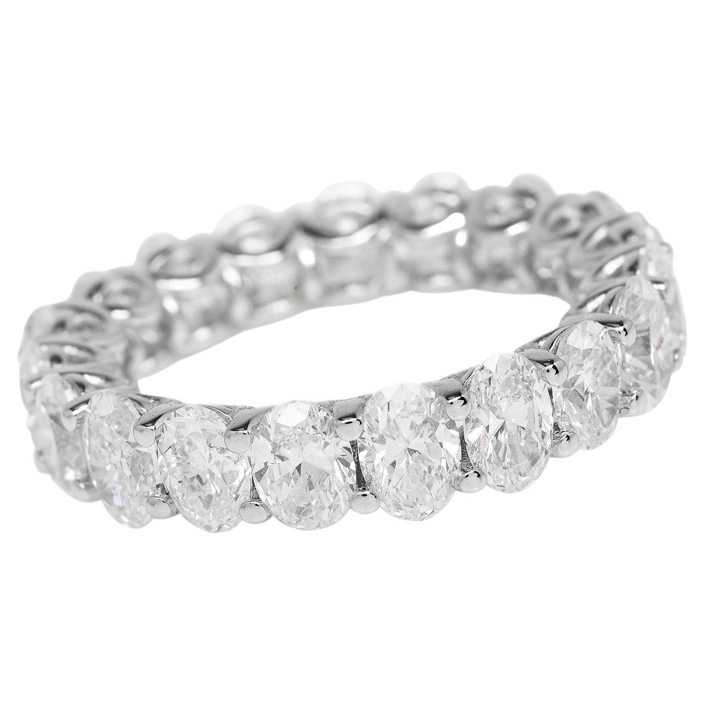 Classic Natural Diamond Platinum Eternity Band Ring For Sale at 1stDibs
