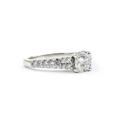 Classic Oval Diamond Engagement Ring in 14k White Gold