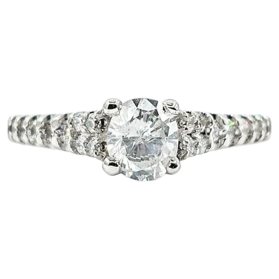 Classic Oval Diamond Engagement Ring in 14k White Gold