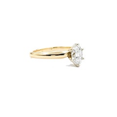 Classic Oval Diamond Ring in 14k Yellow Gold
