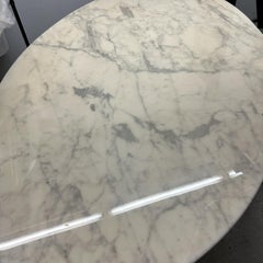 Oval Dining Table with Marble Top by Florence Knoll