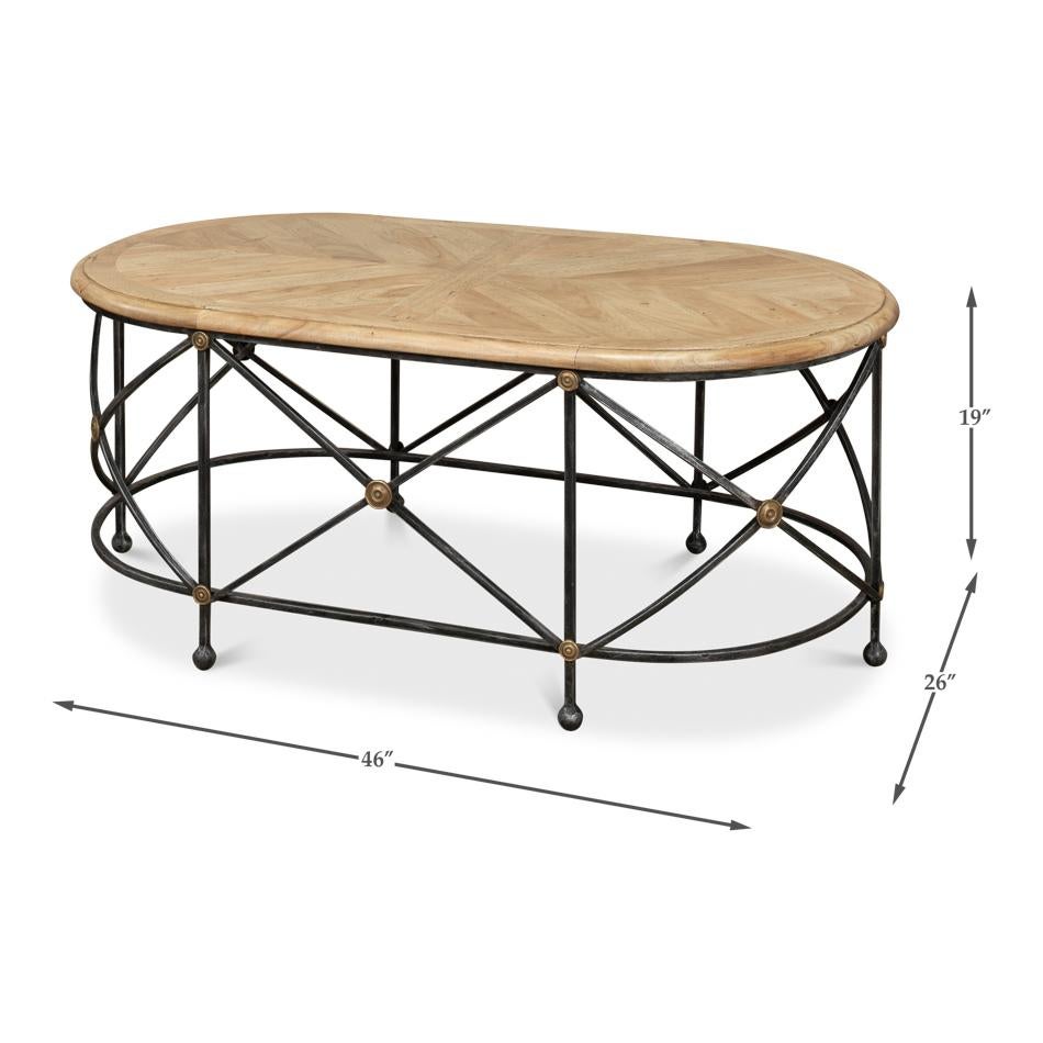 Classic Oval French Cocktail Table For Sale 4