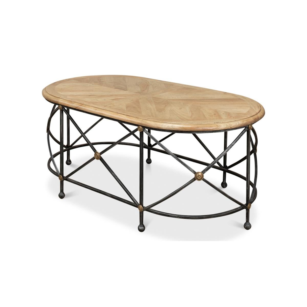 American Classical Classic Oval French Cocktail Table For Sale