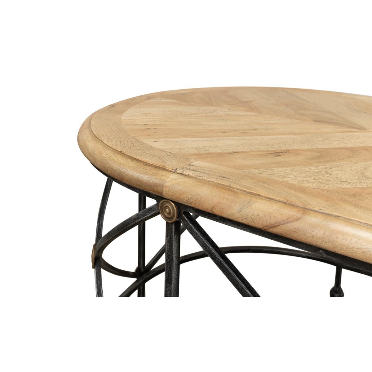Contemporary Classic Oval French Cocktail Table For Sale