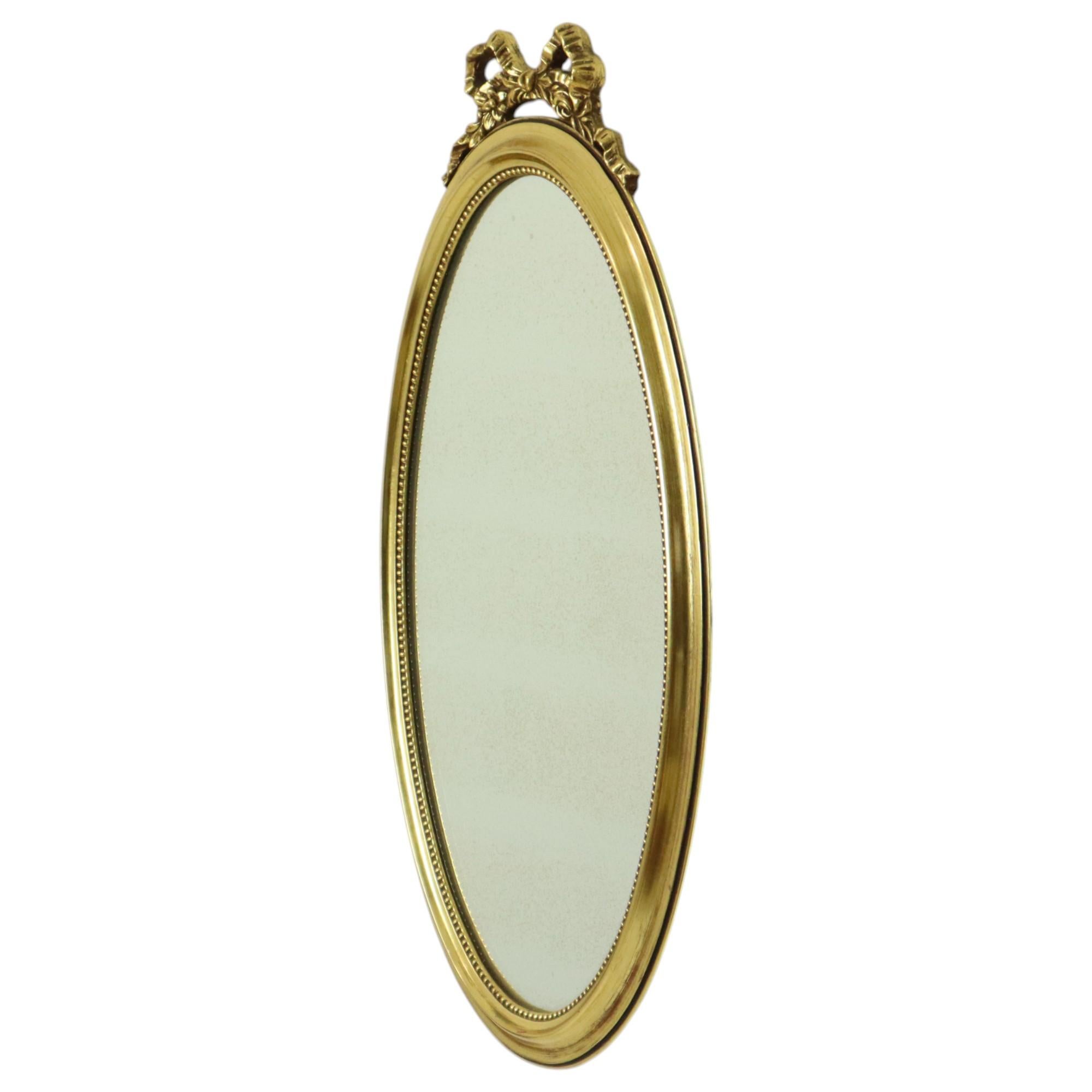 Decorazione classica ovale con nastro a specchio dorato Francia 58 cm in vendita 4