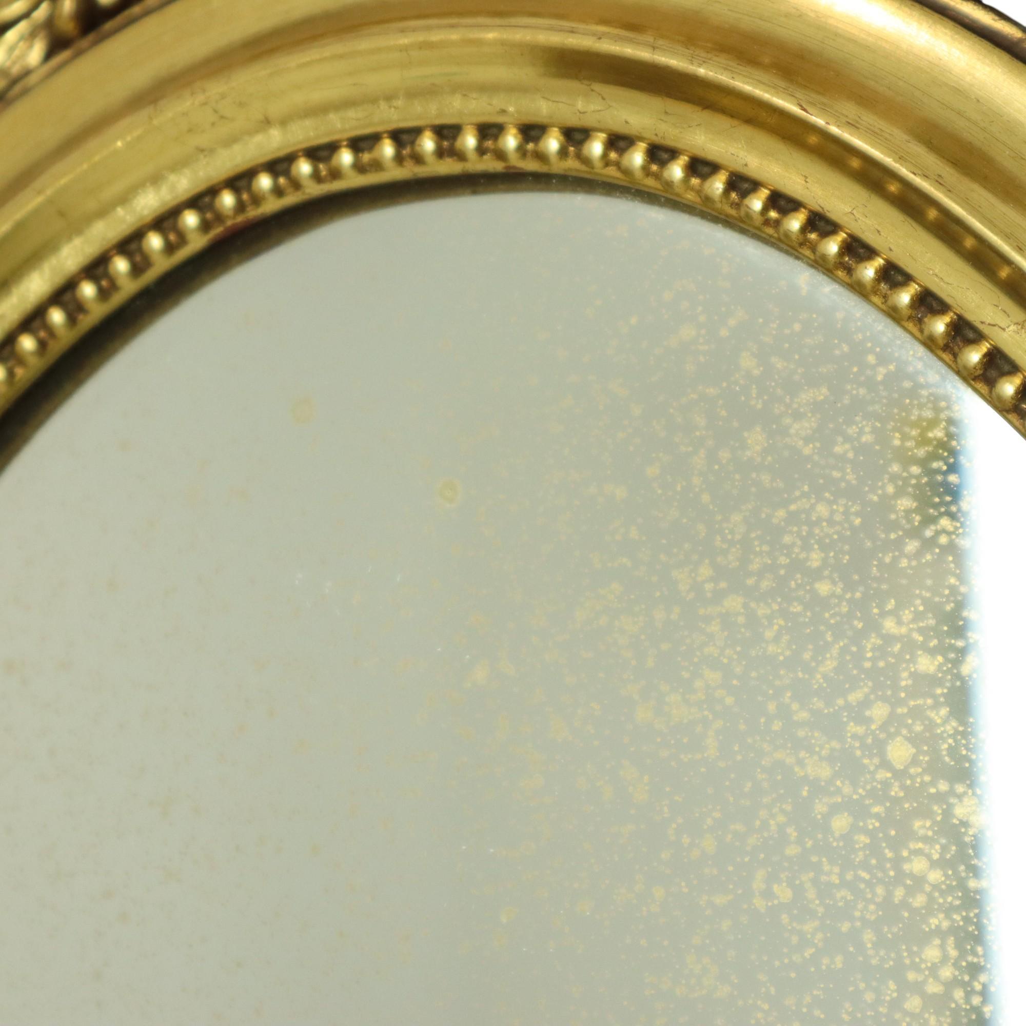 Decorazione classica ovale con nastro a specchio dorato Francia 58 cm in vendita 6