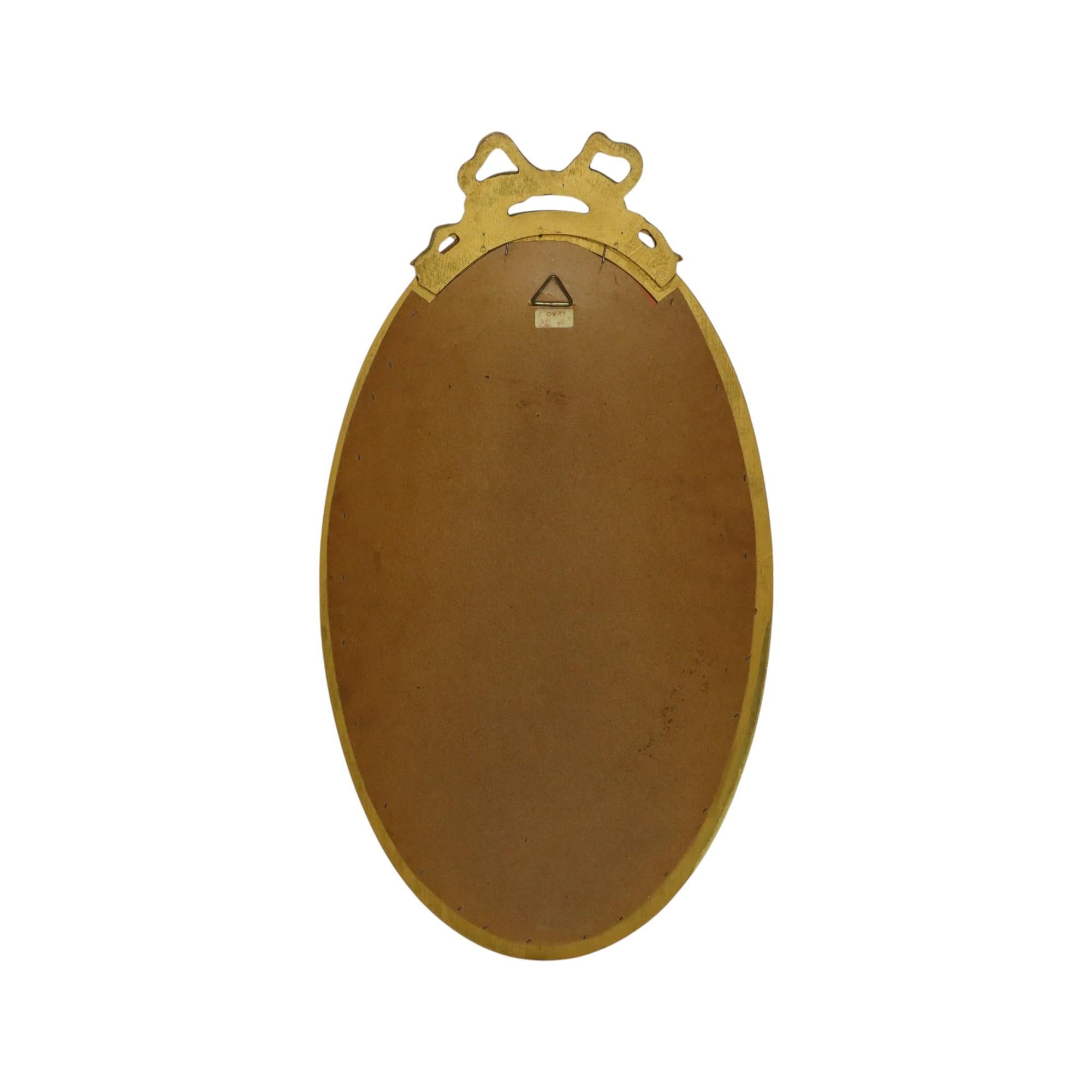 Decorazione classica ovale con nastro a specchio dorato Francia 58 cm in vendita 8