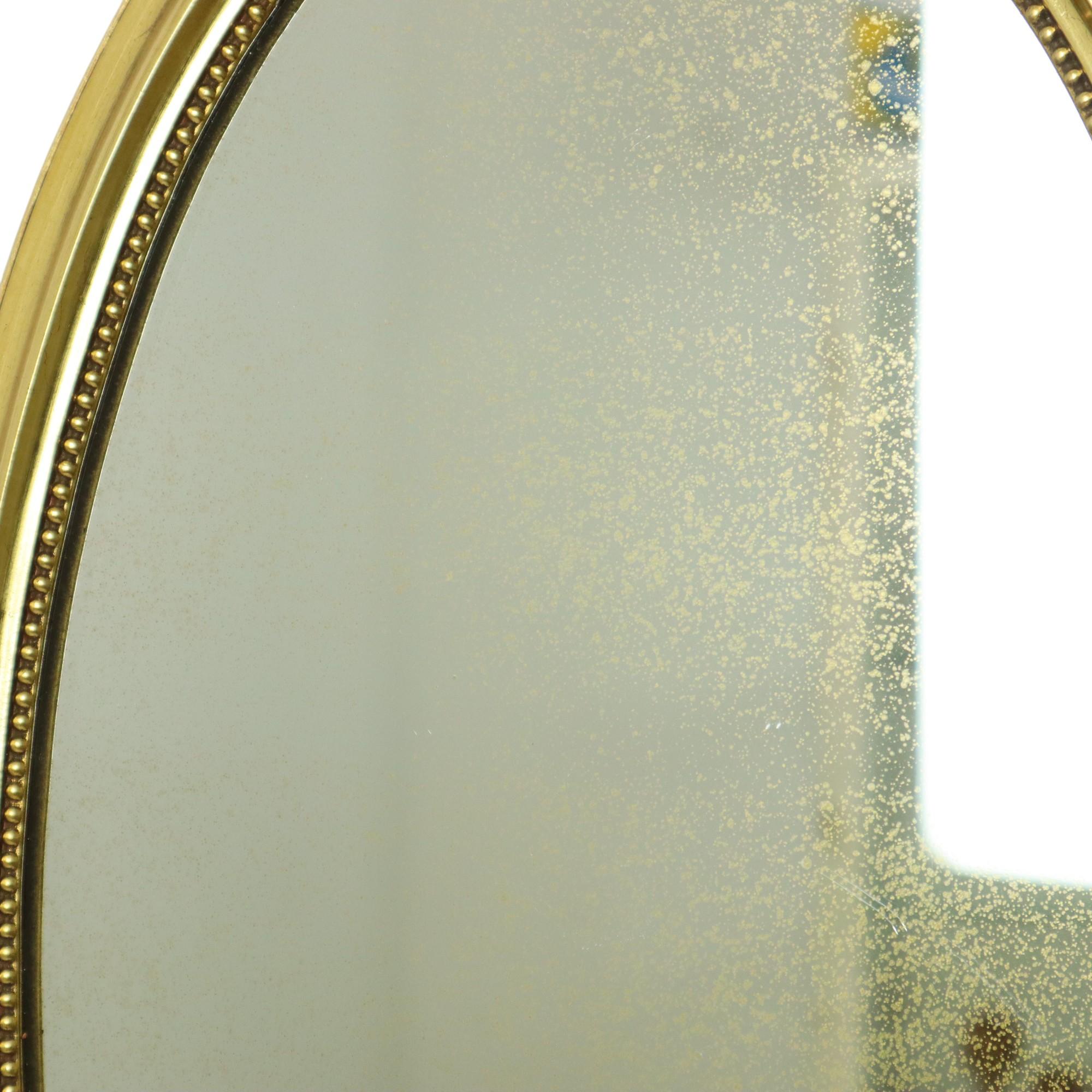 Decorazione classica ovale con nastro a specchio dorato Francia 58 cm In condizioni buone in vendita a Poperinge, BE
