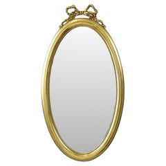 Classic Oval Gold Mirror Ribbon Decoration France 58cm