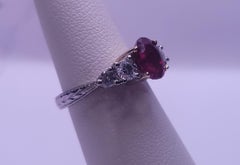 Classic Oval Ruby & Diamond Ring in Platinum