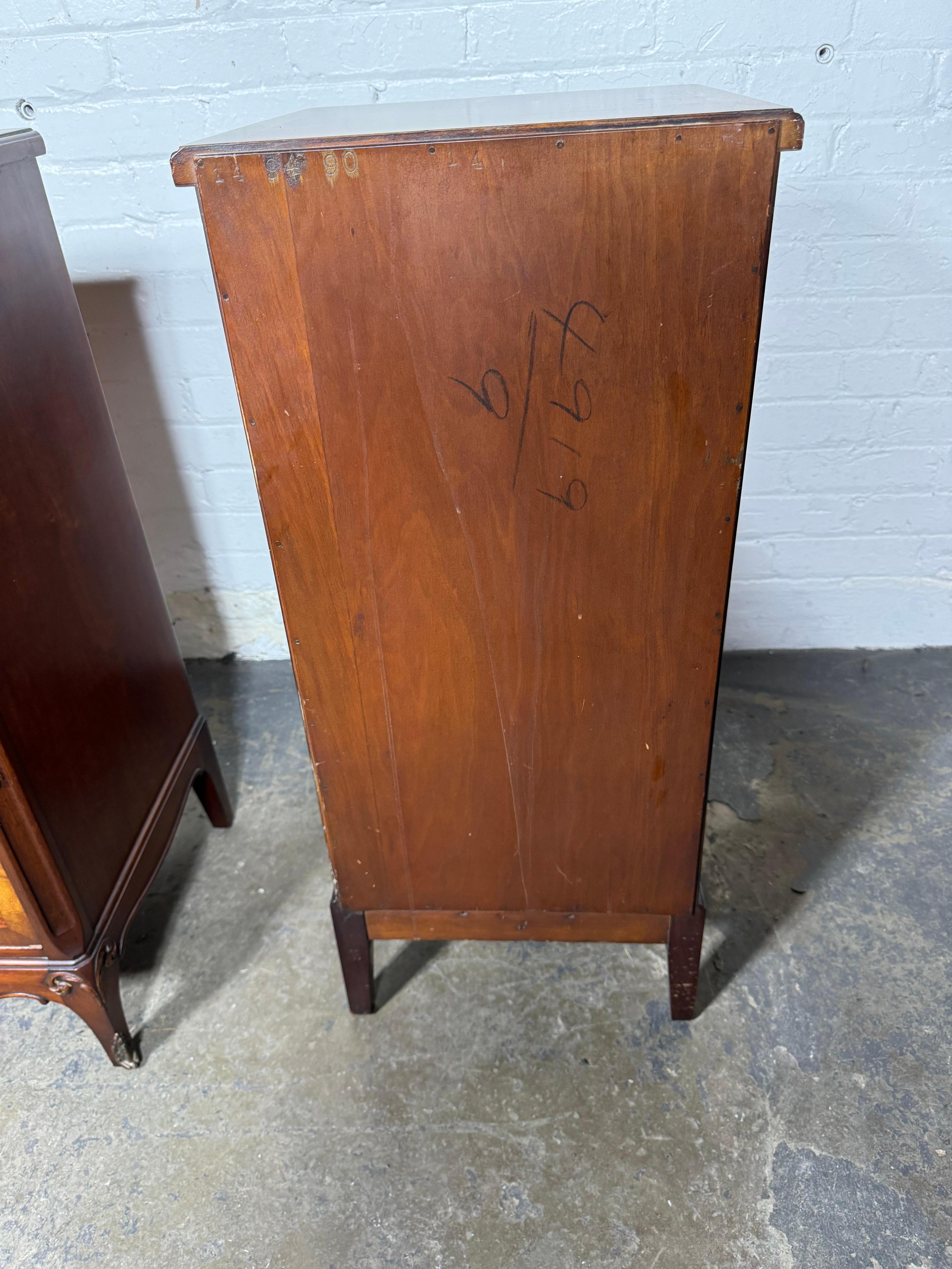 Classic pair French 4-Drawer Night Stands, bronze mounts , Louis XIV For Sale 4