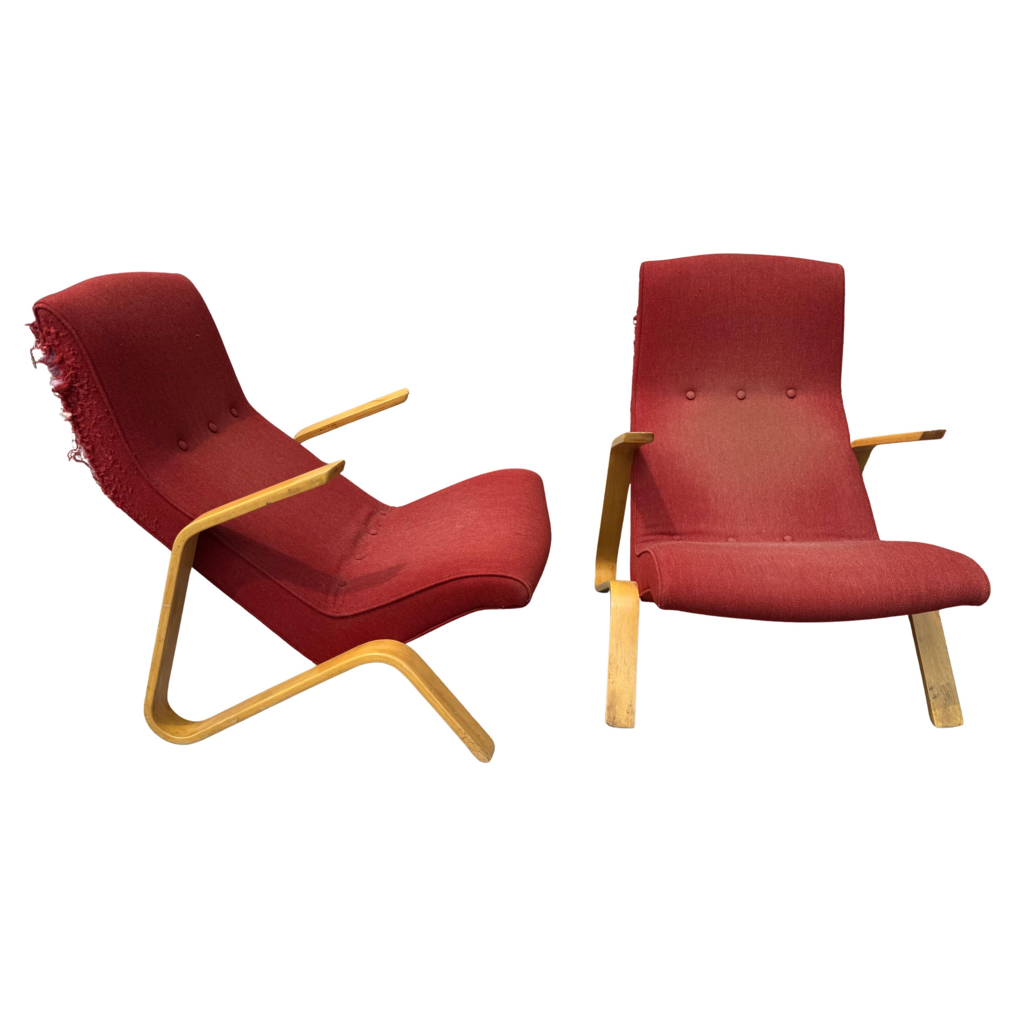 Classic Pair Grasshopper Lounge Chairs designed by Eero Saarinen for Knoll in vendita