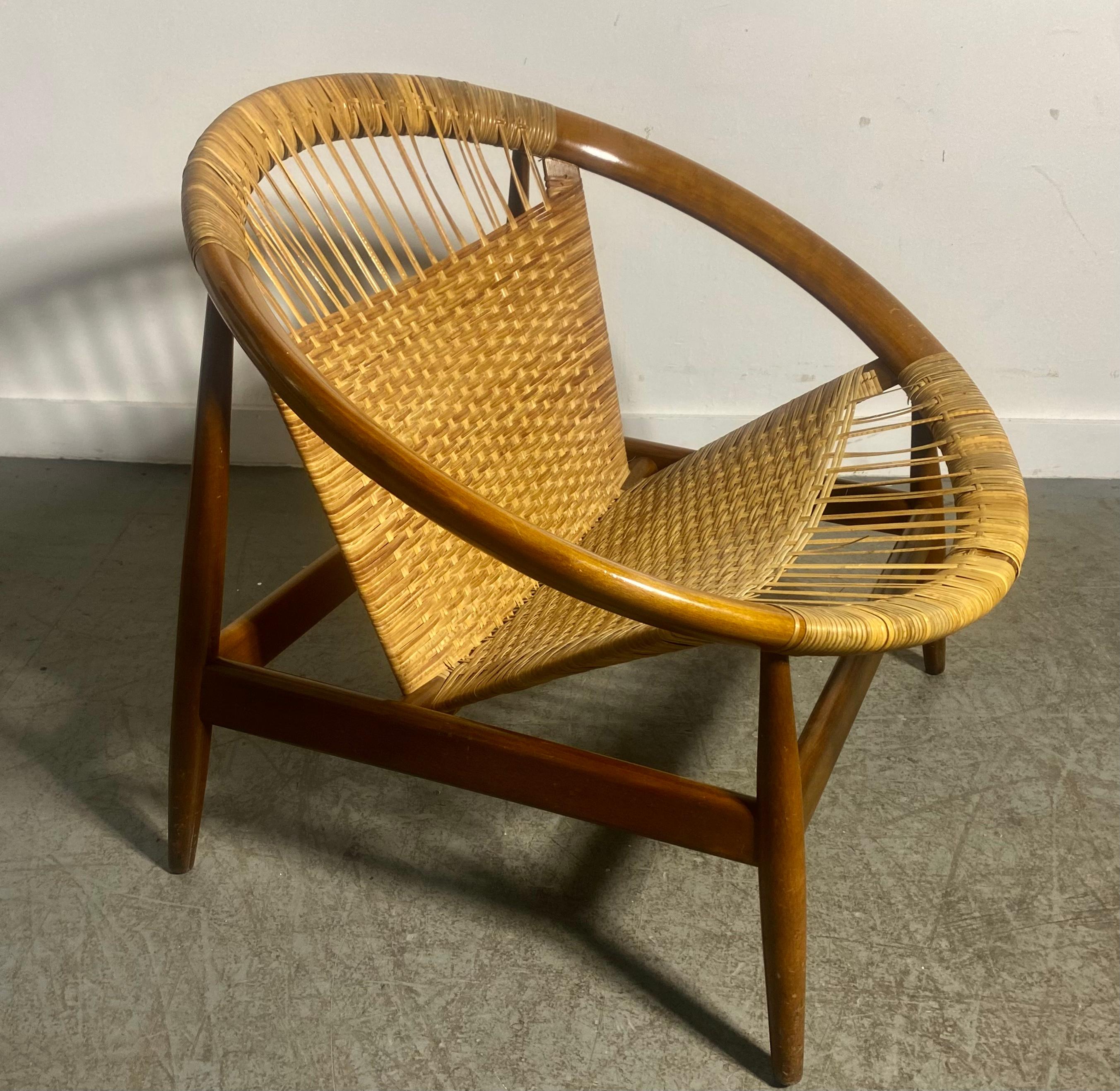 Danish Classic pair Illum Wikkelsø Ringstol Lounge Chairs Scandinavian Modern Denmark For Sale