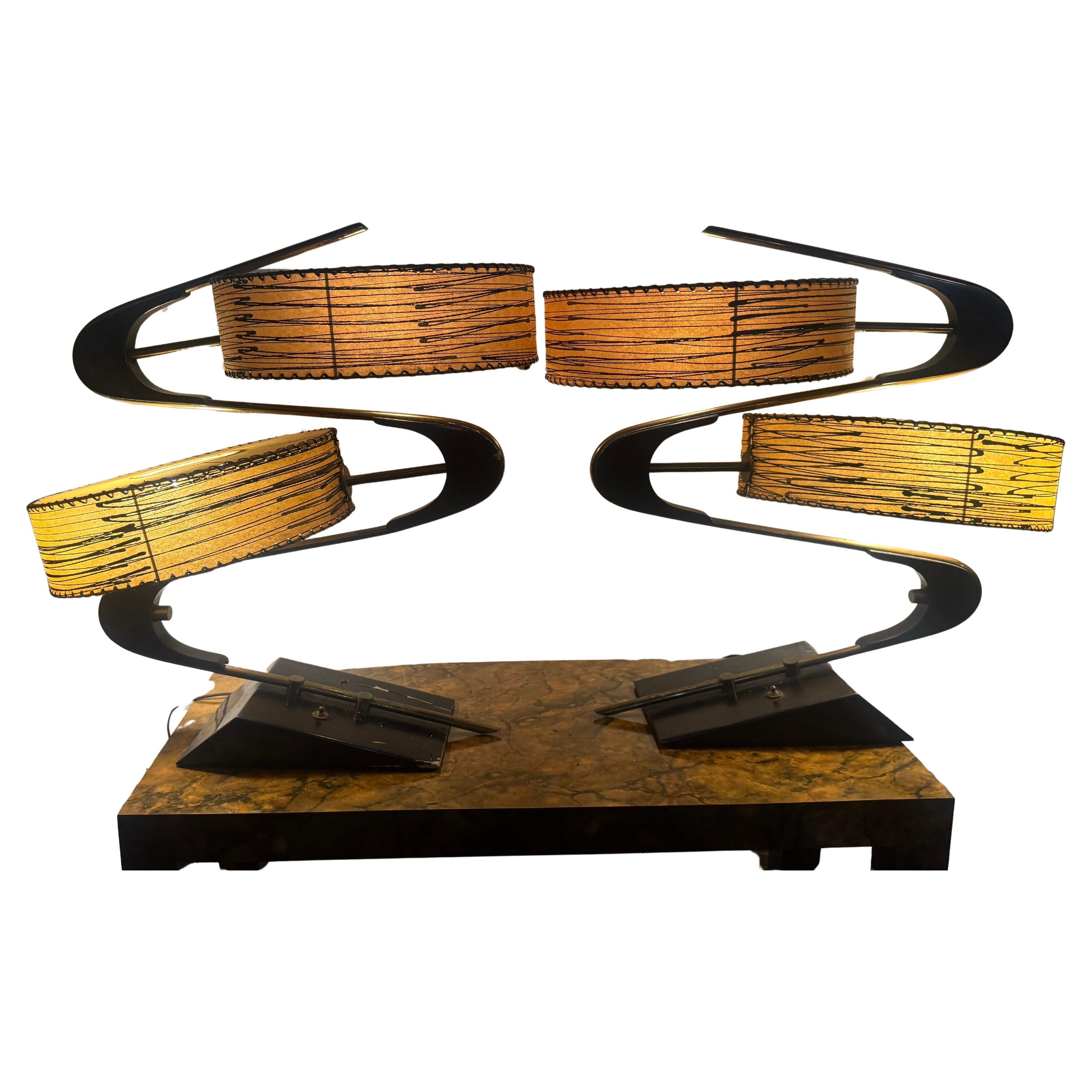 Classic Pair Mid Century Modern "MAJESTIC" Z Lamps For Sale