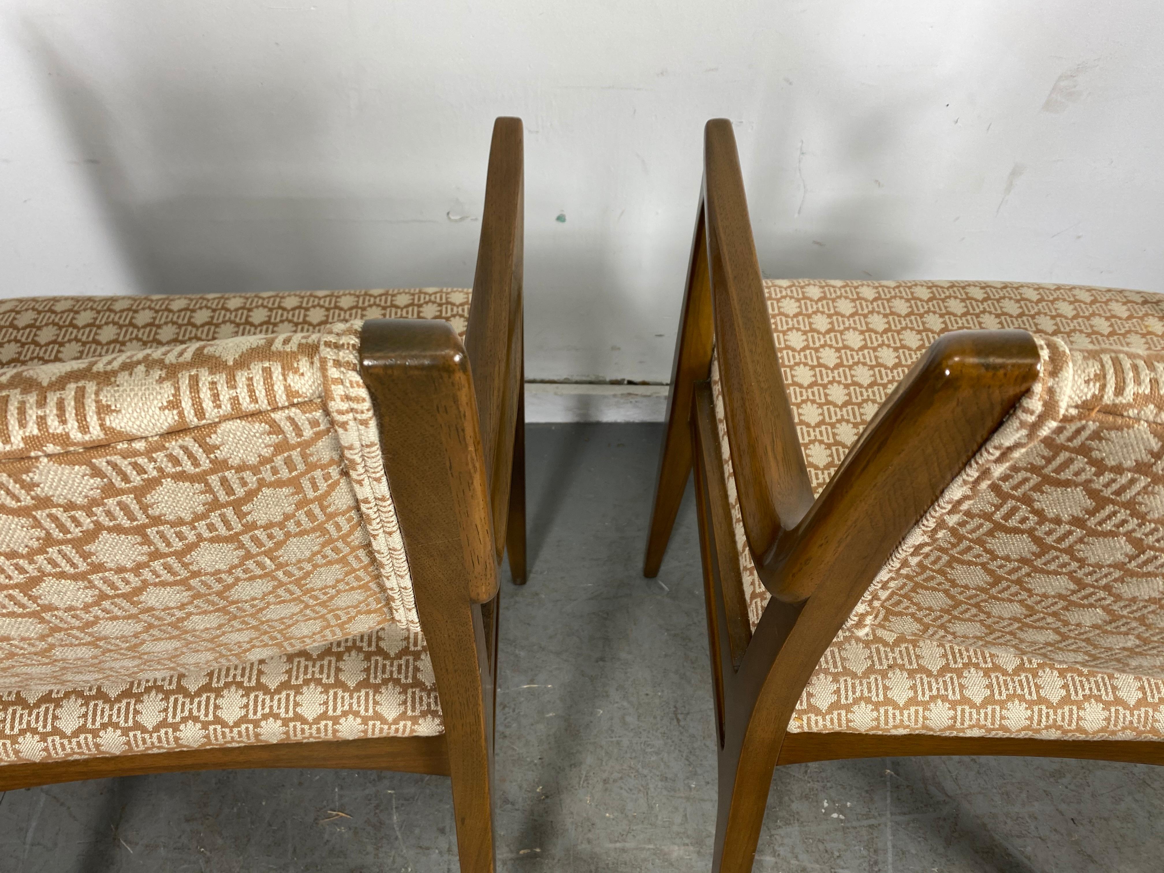 Fabric Classic Pair of Modernist Armchairs by John Van Koert for Drexel For Sale