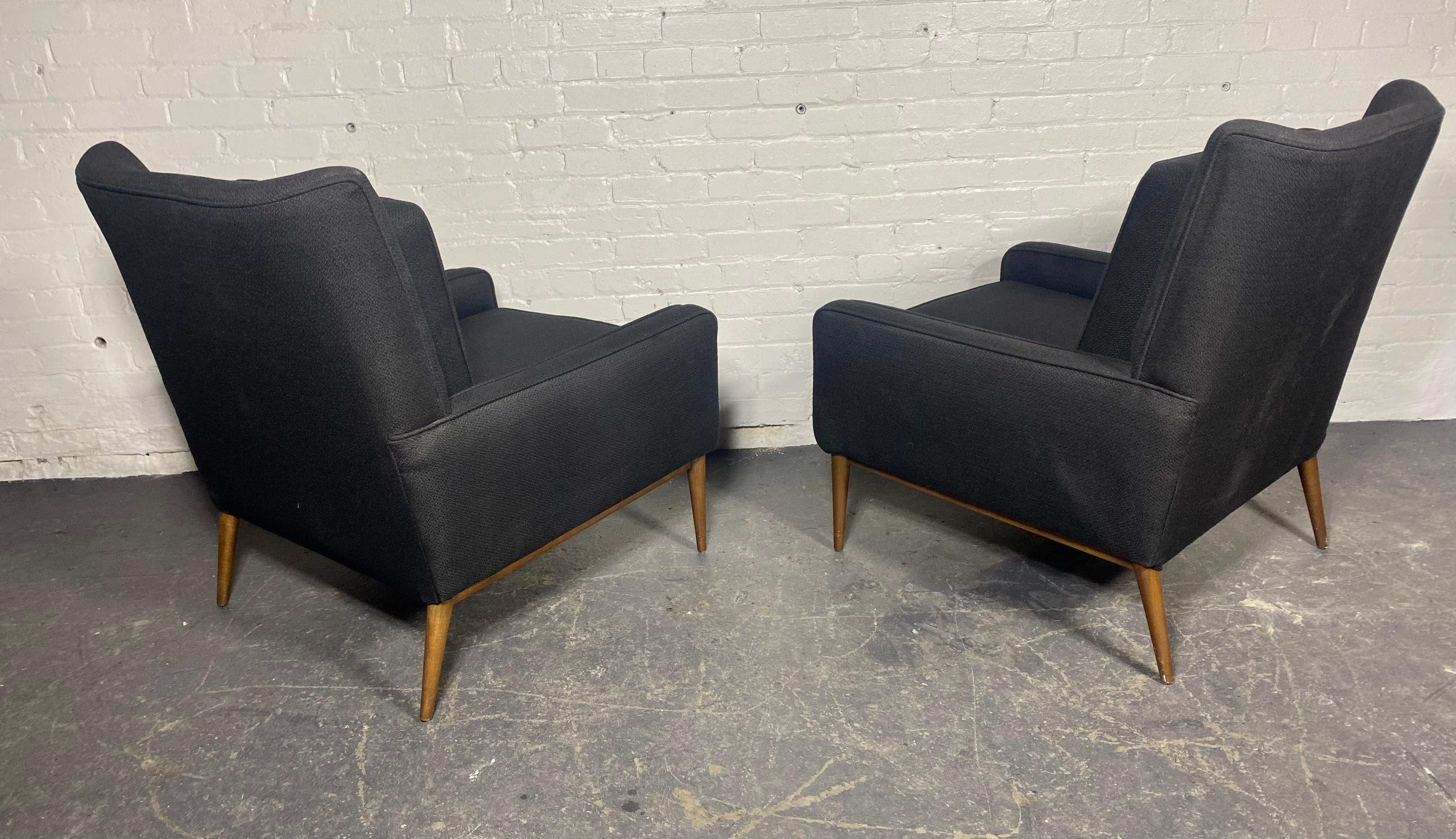 Classic Pair Modernist Lounge Chairs attributed to Paul McCobb / Directional For Sale 4