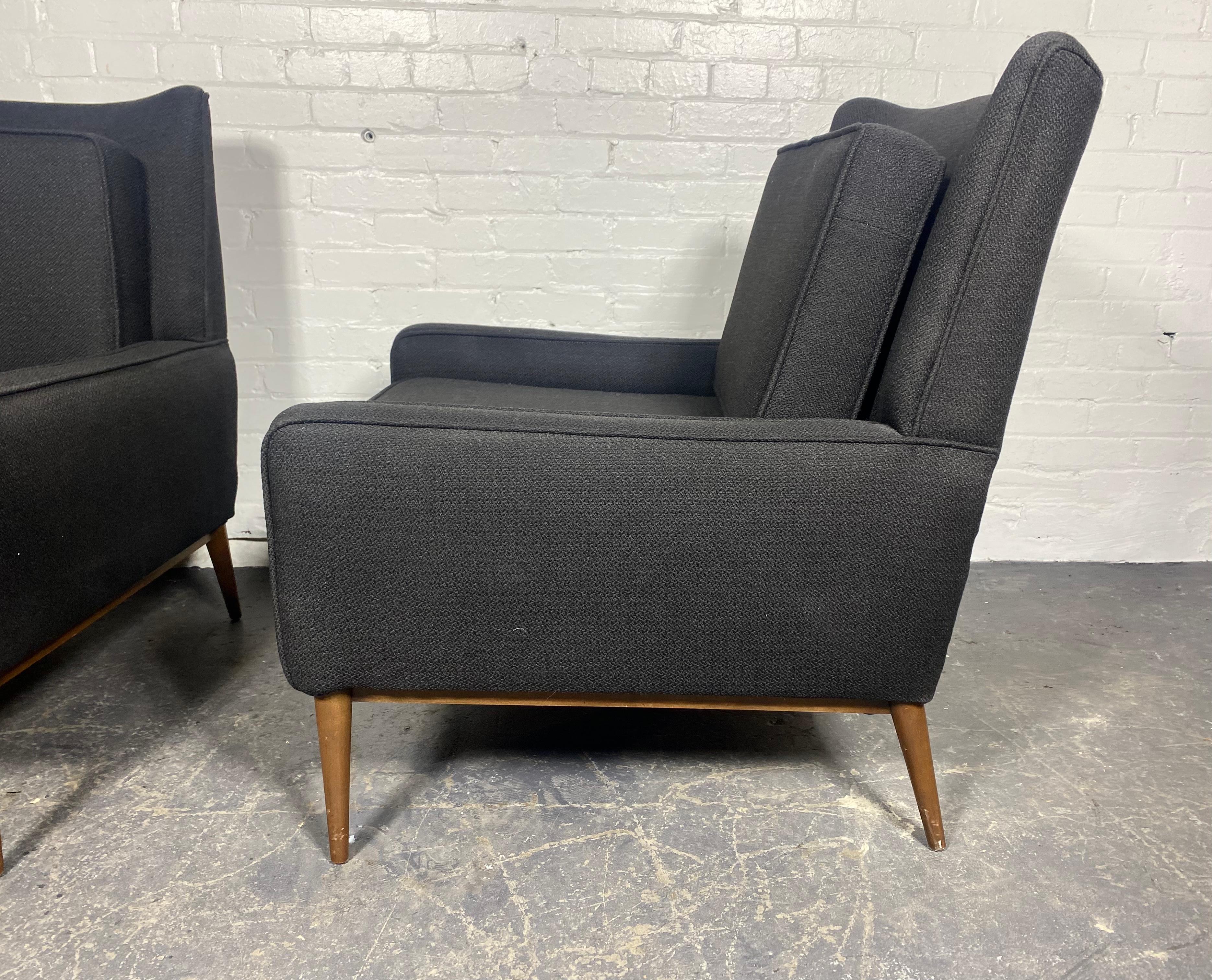 American Classic Pair Modernist Lounge Chairs attributed to Paul McCobb / Directional For Sale
