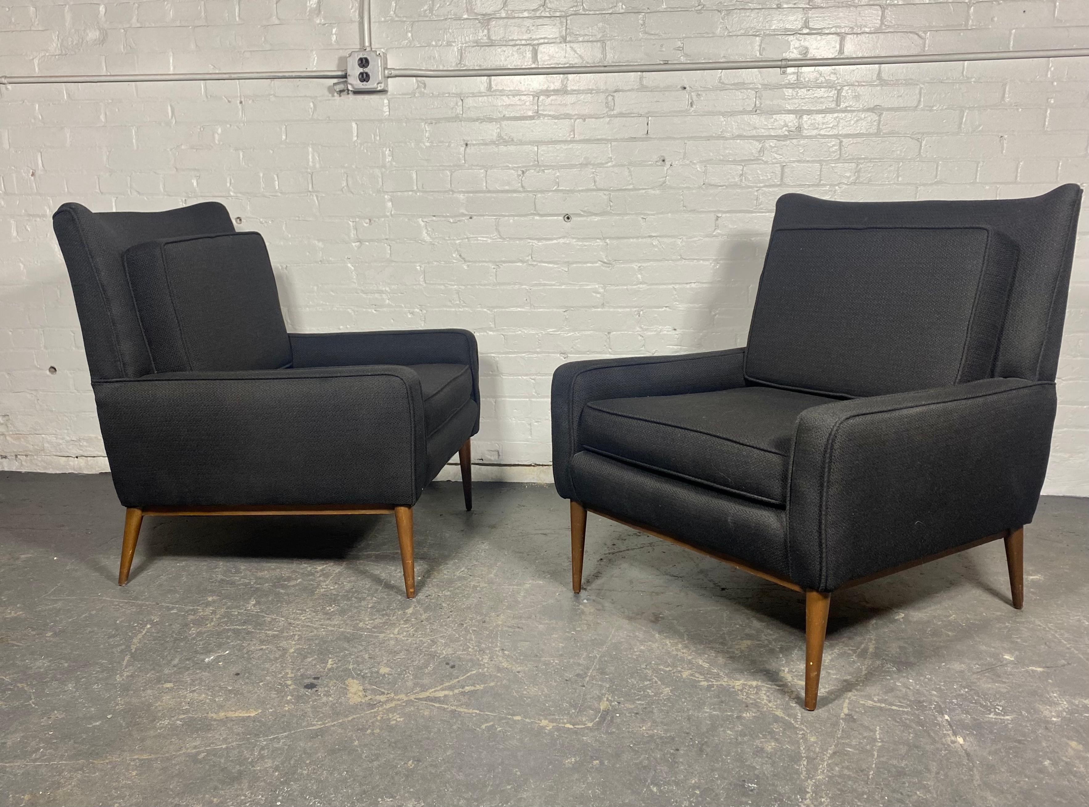 Mid-20th Century Classic Pair Modernist Lounge Chairs attributed to Paul McCobb / Directional For Sale