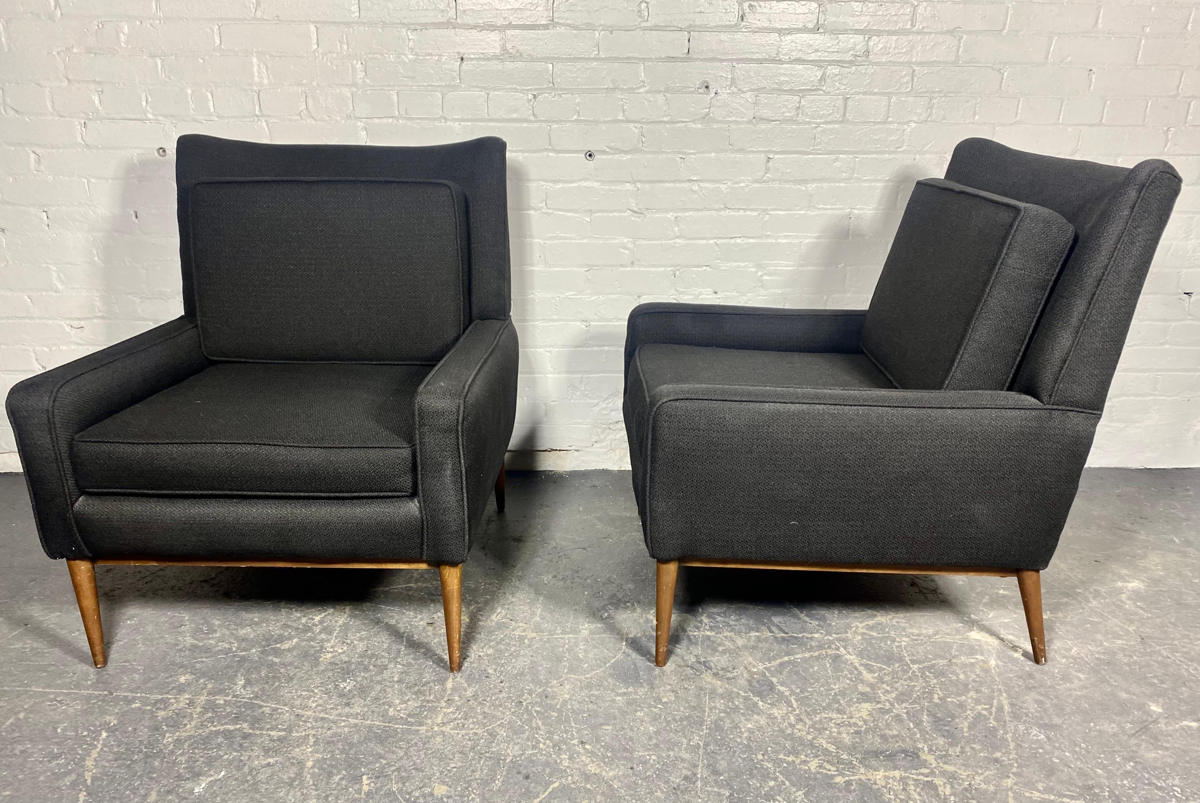Classic Pair Modernist Lounge Chairs attributed to Paul McCobb / Directional For Sale 1