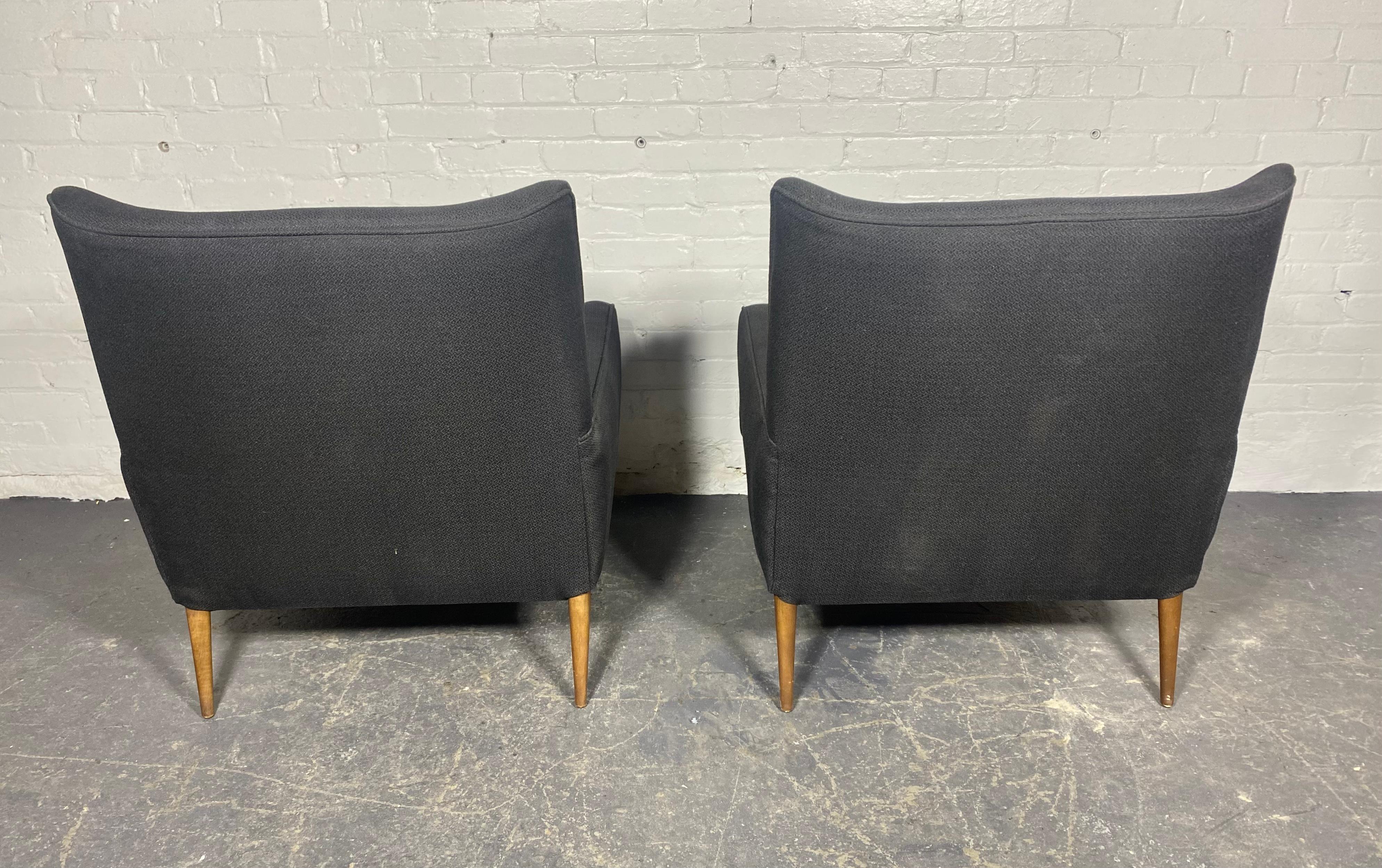 Classic Pair Modernist Lounge Chairs attributed to Paul McCobb / Directional For Sale 2